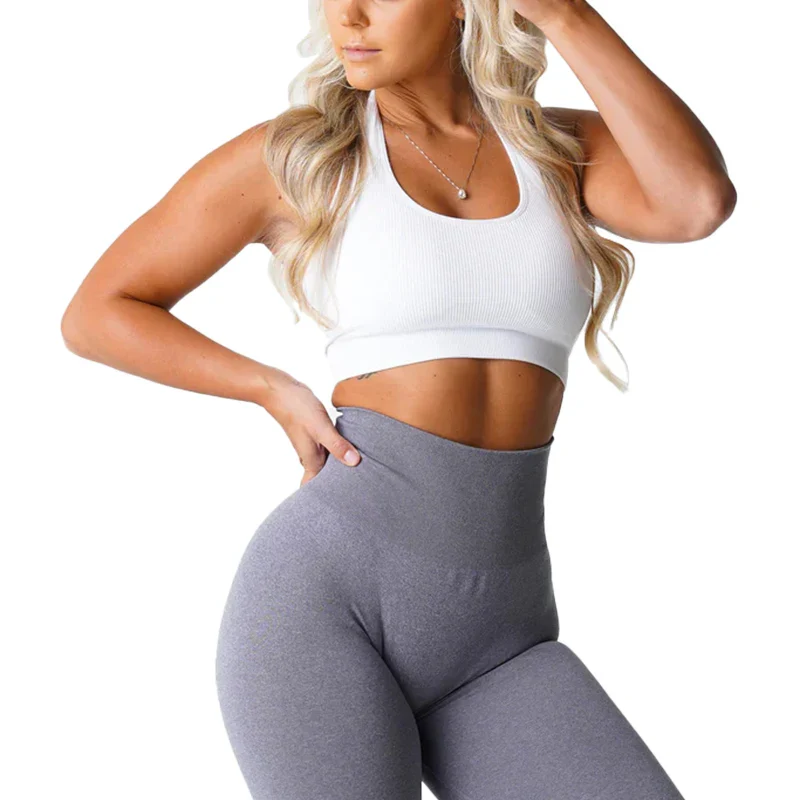 Ribbed Seamless Halter Bra - Image 2