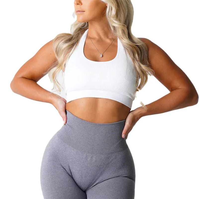 Ribbed Seamless Halter Bra - Image 4