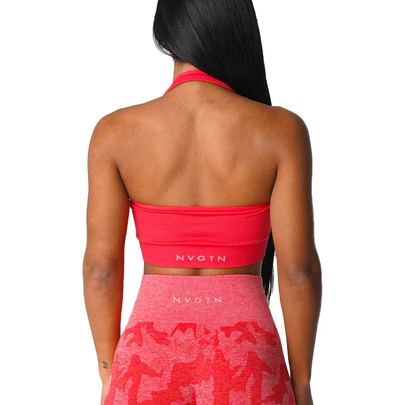 Ribbed Seamless Halter Bra - Image 7