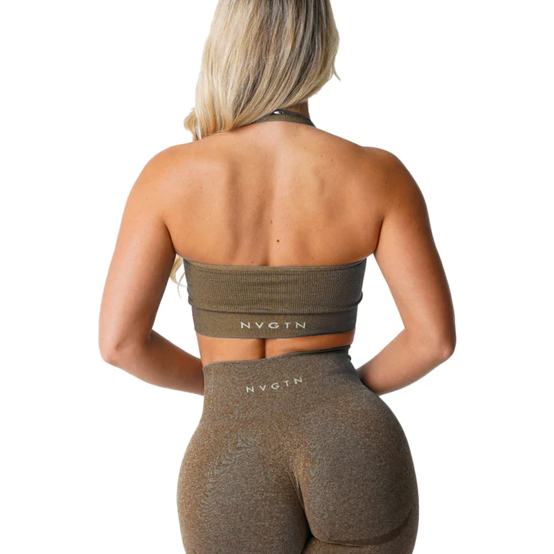 Ribbed Seamless Halter Bra - Image 8