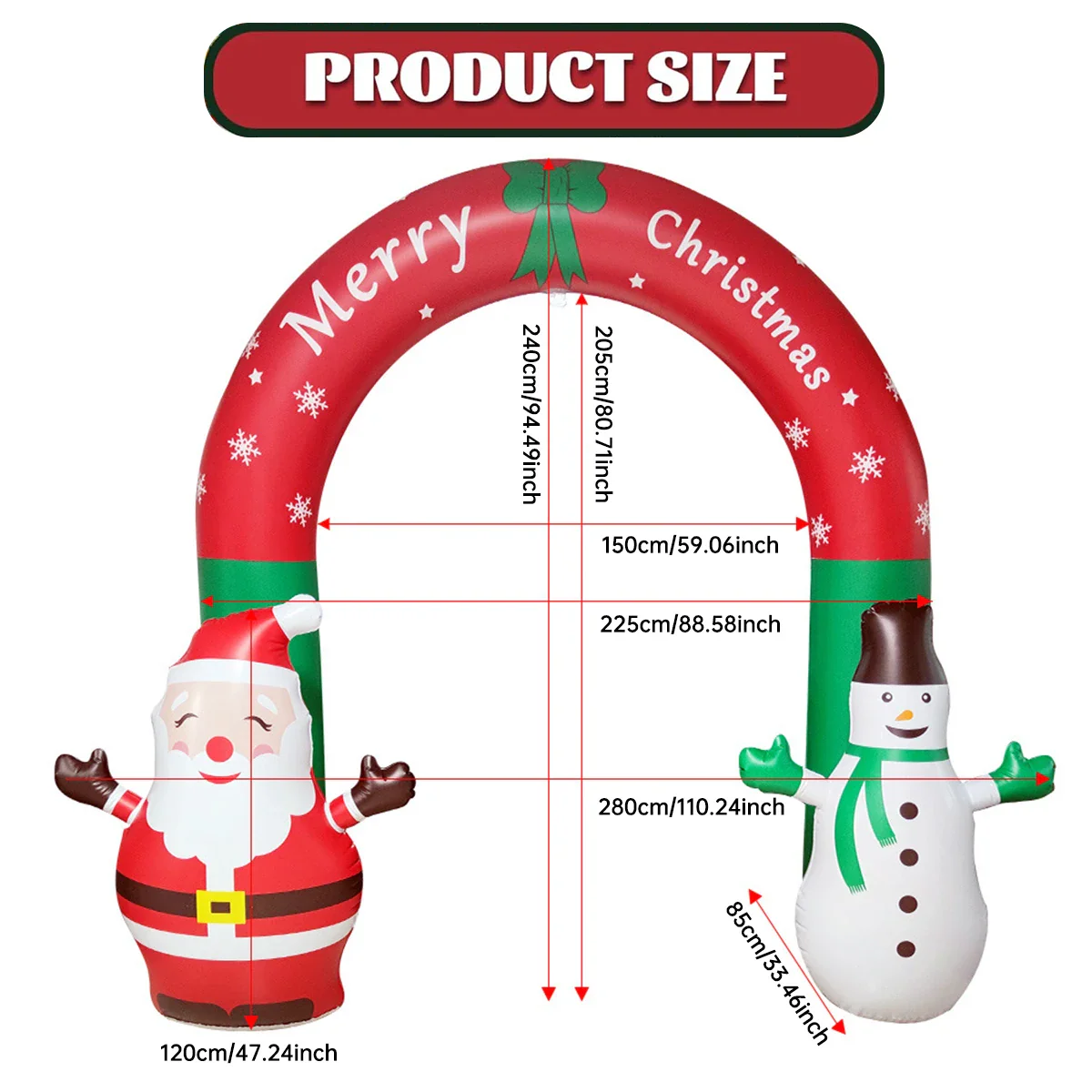Santa Claus Inflatable Christmas Archway Decoration - Image 2