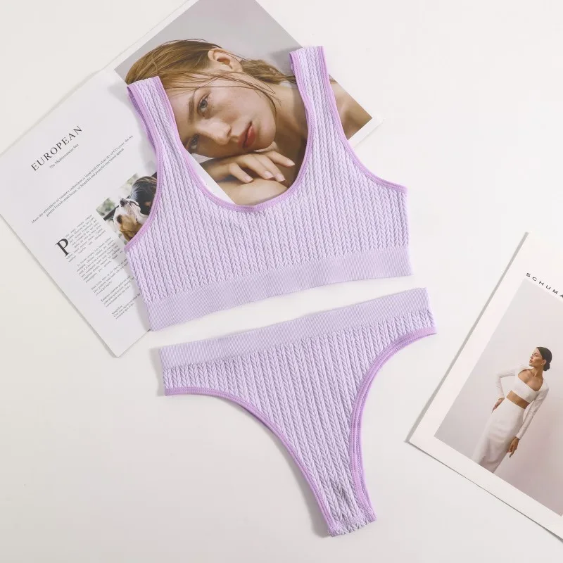 Seamless Ribbed Bra Set - Image 7