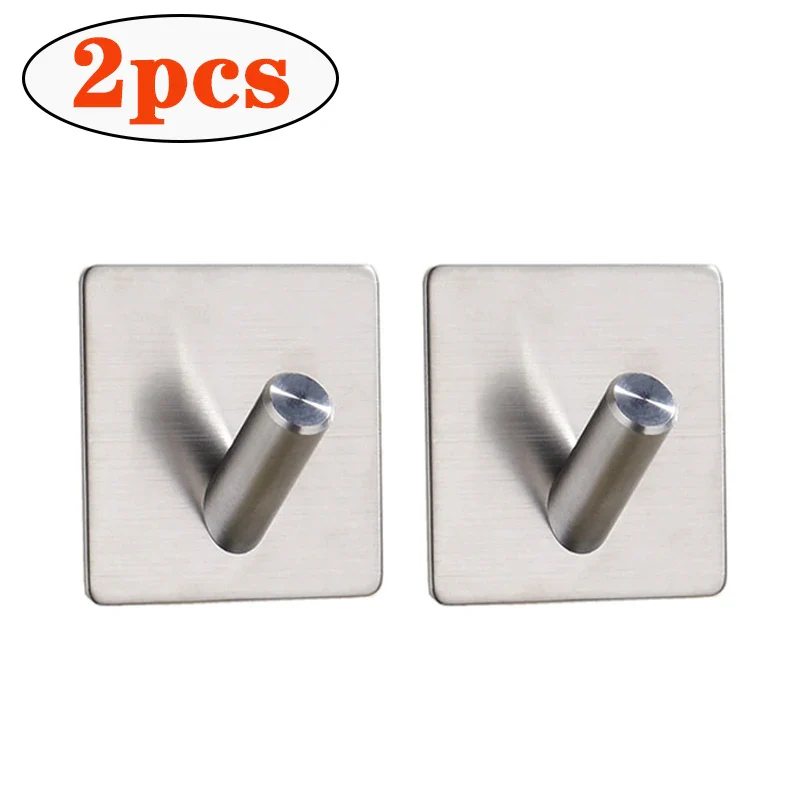 Self Adhesive Bathroom Robe Towel Hanger Hooks (Pack of 2) - Image 12