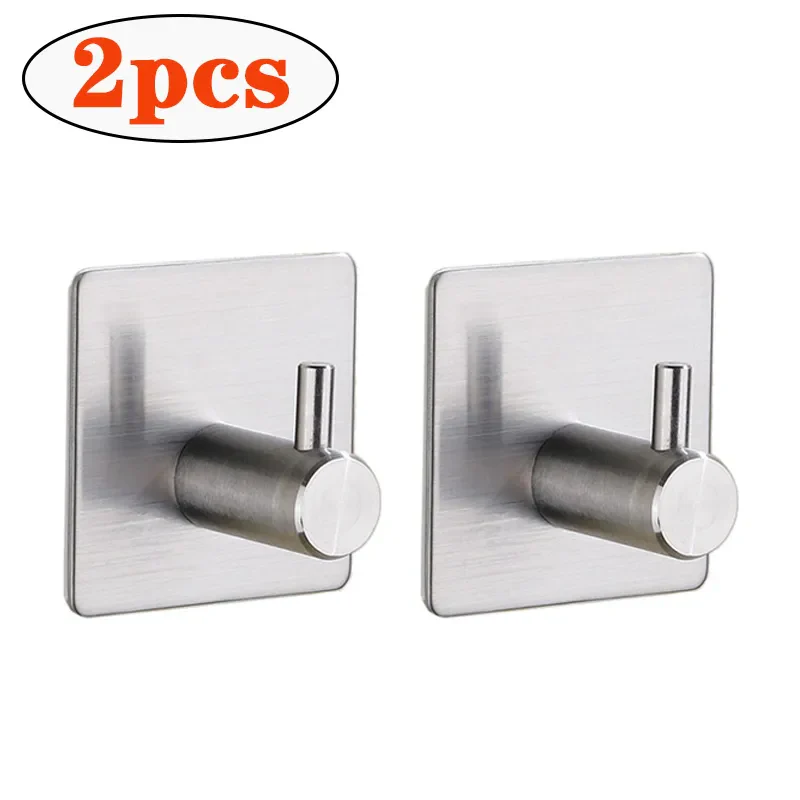 Self Adhesive Bathroom Robe Towel Hanger Hooks (Pack of 2) - Image 8