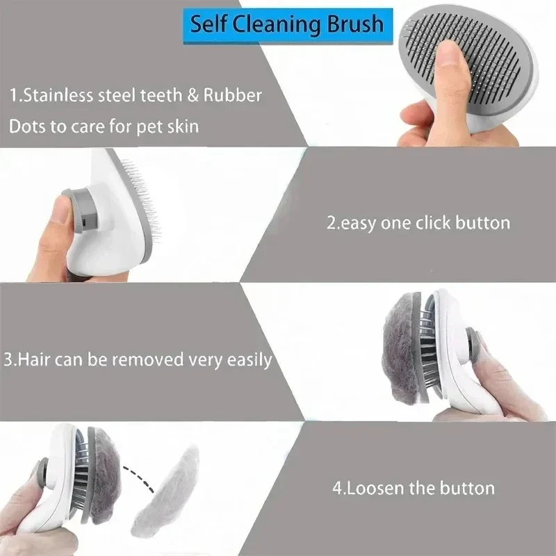 Self-Cleaning Pet Grooming Brush – Hair Remover Comb for Dogs & Cats - Image 6