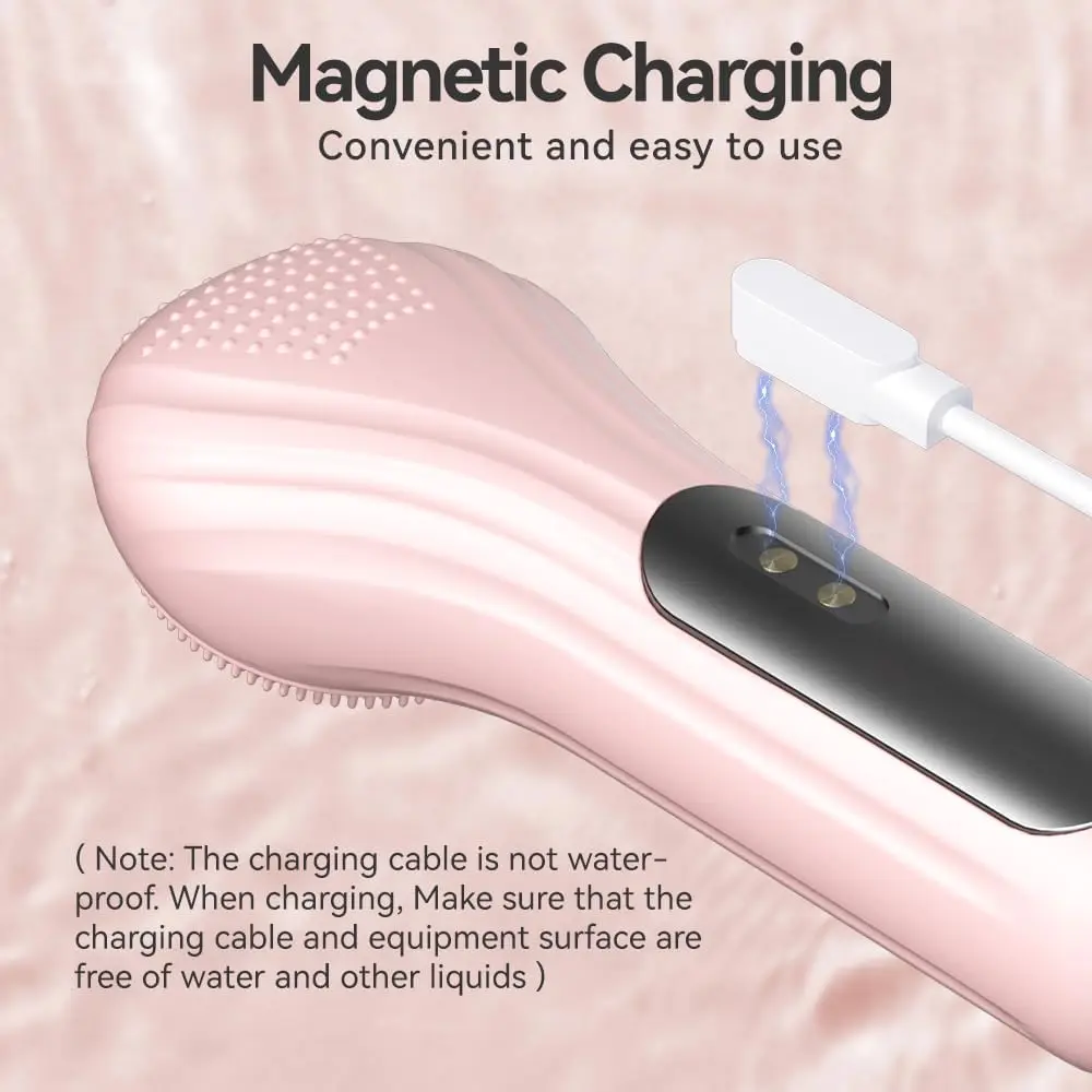 Silicone Electric Facial Cleansing Brush with Heating & Vibration - Image 5