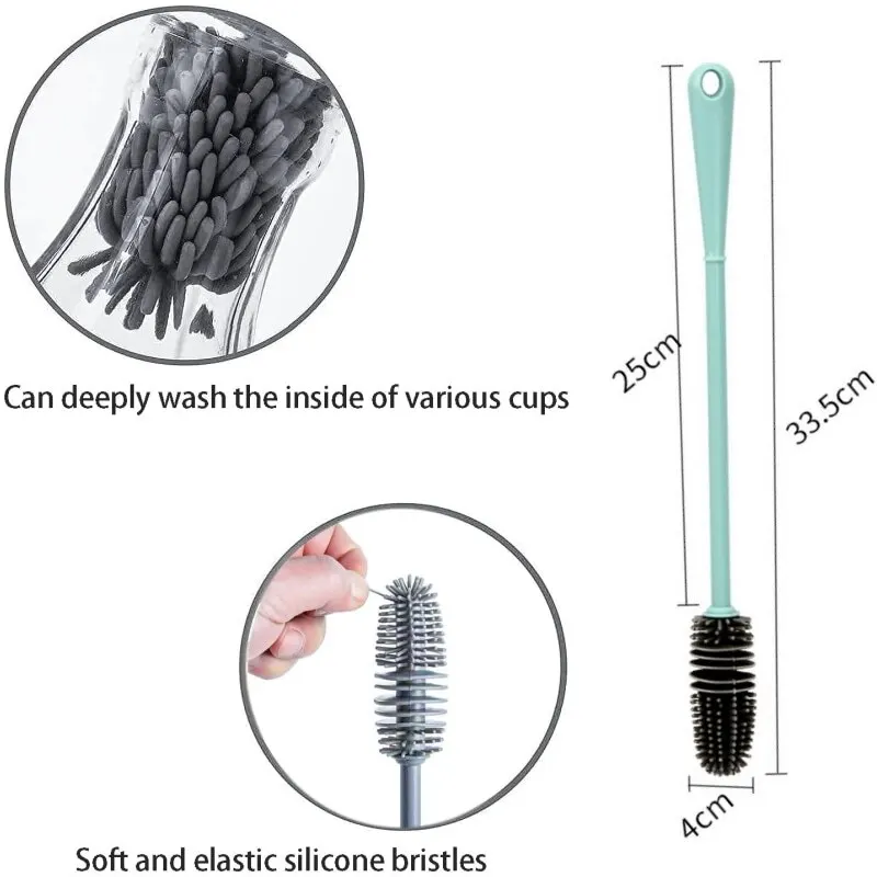 Silicone Long-Handle Bottle and Cup Cleaning Brush - Image 5