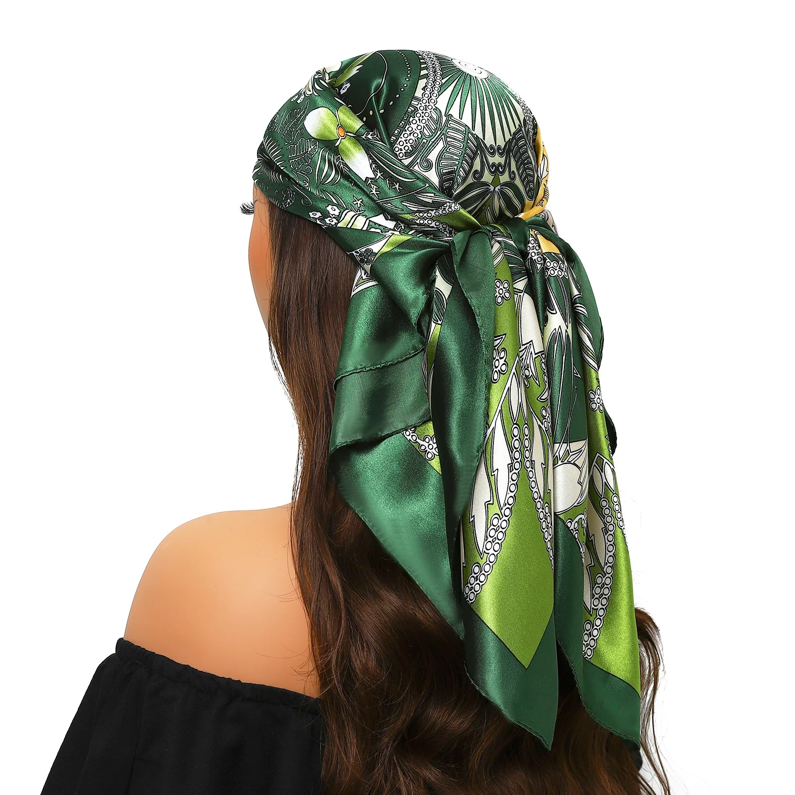 Silk Satin Square Head Scarf - Image 12