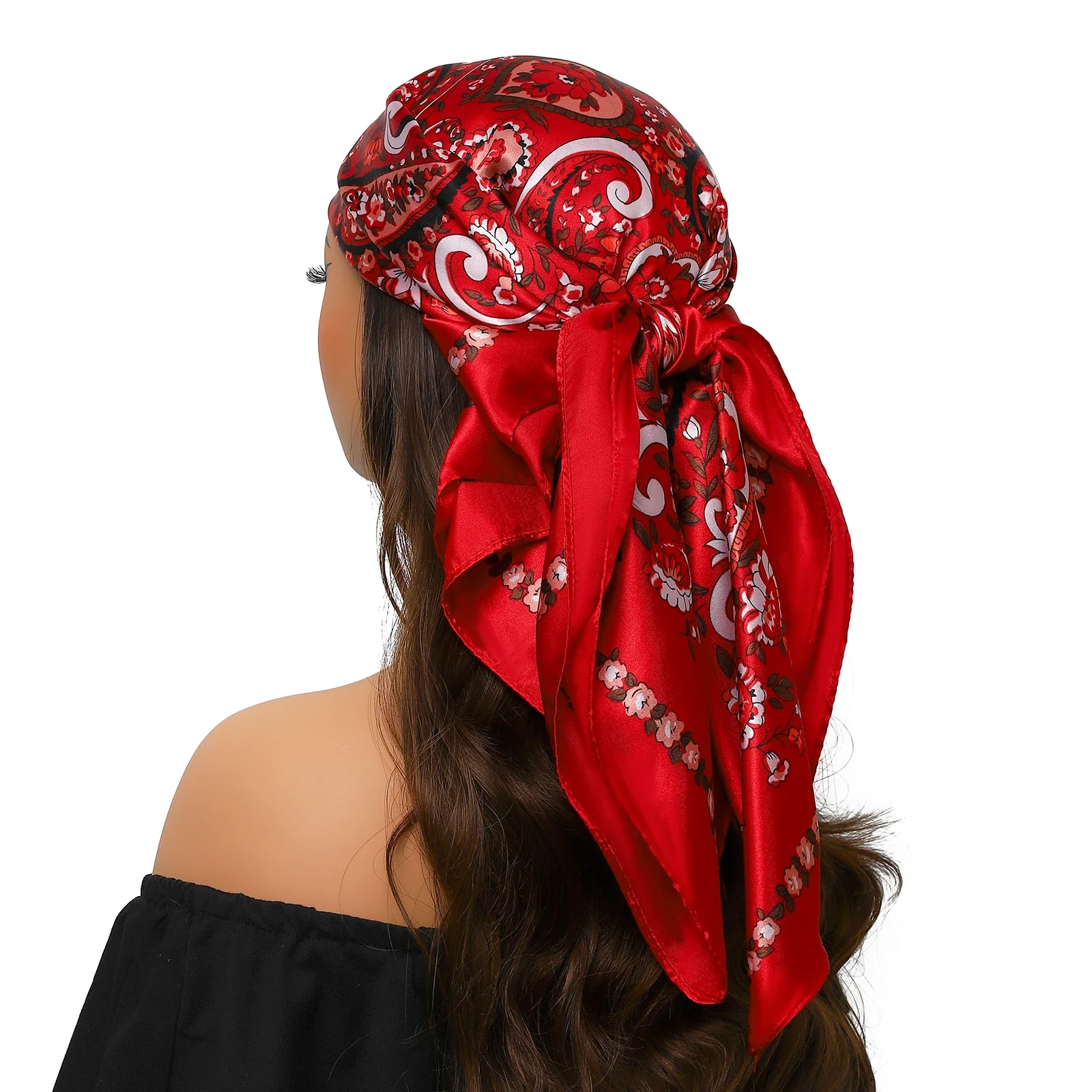 Silk Satin Square Head Scarf - Image 14