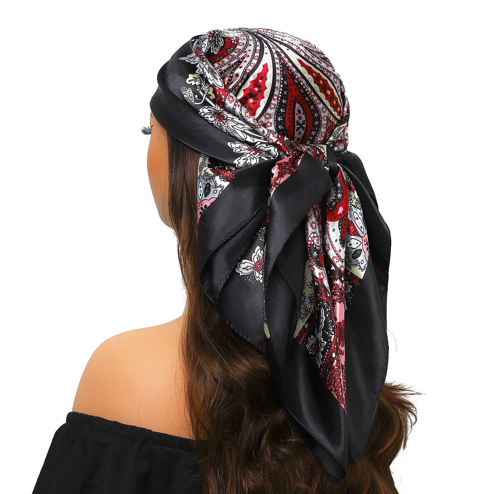 Silk Satin Square Head Scarf - Image 15