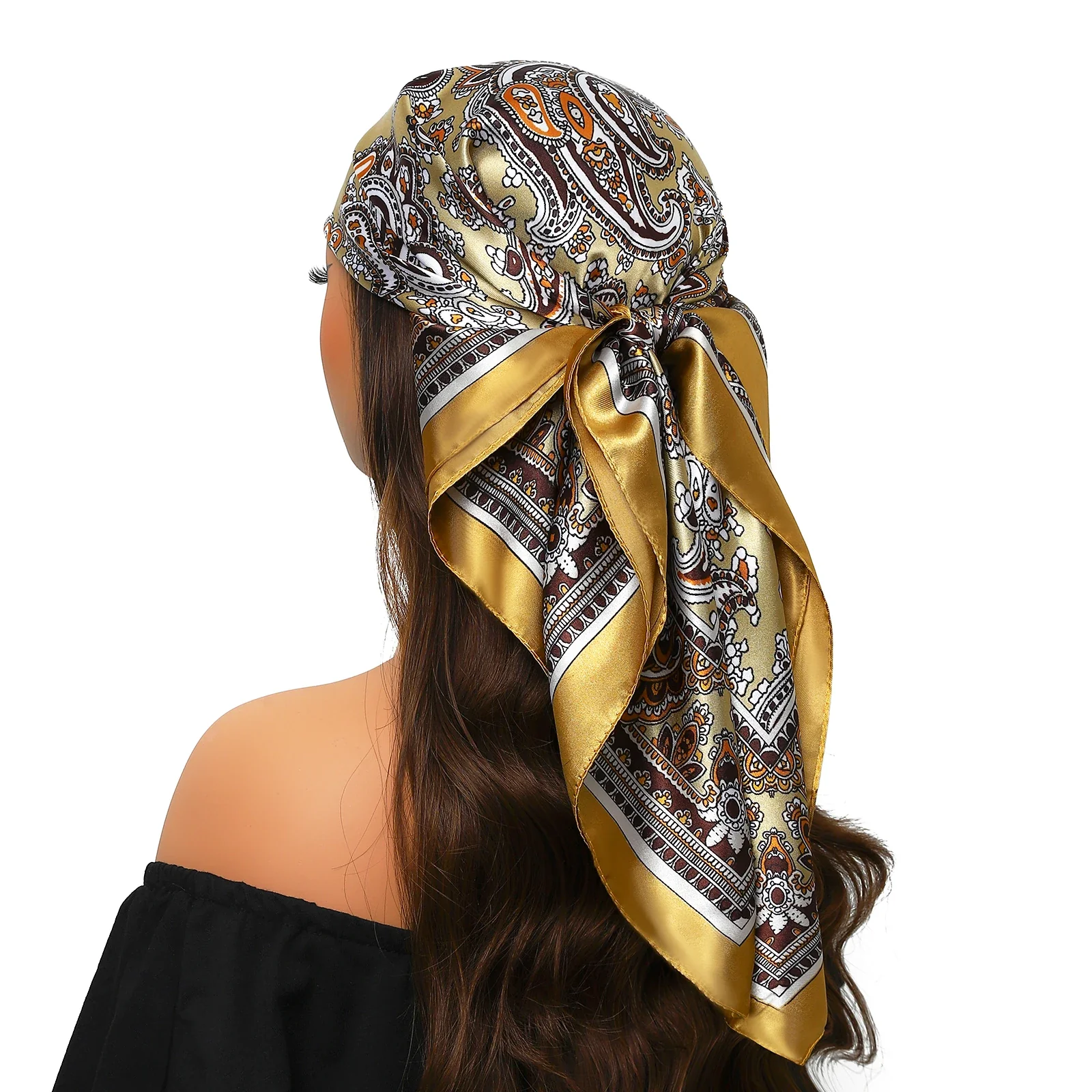 Silk Satin Square Head Scarf - Image 17