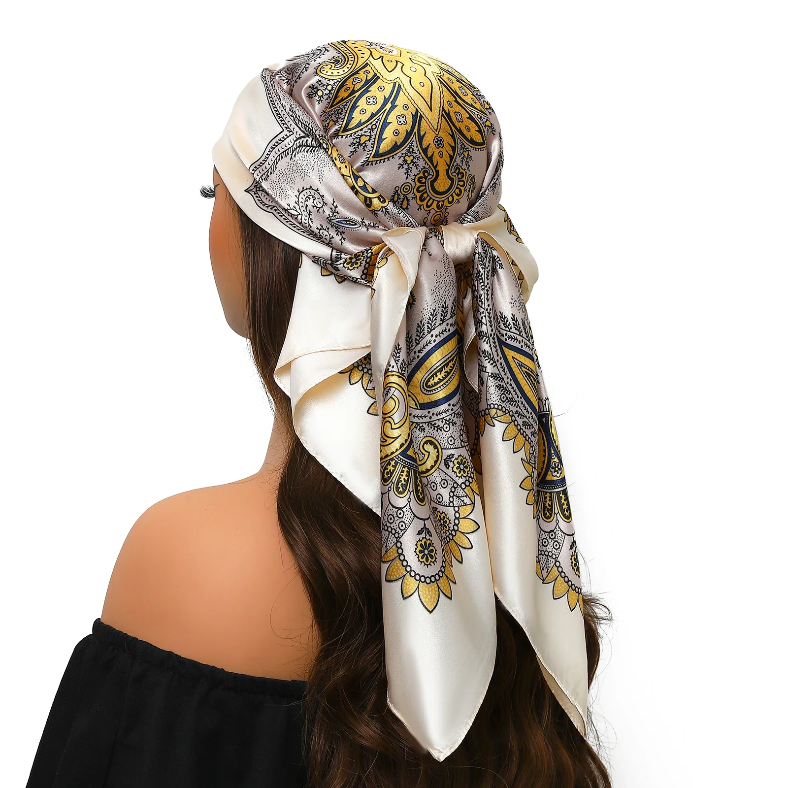 Silk Satin Square Head Scarf - Image 18