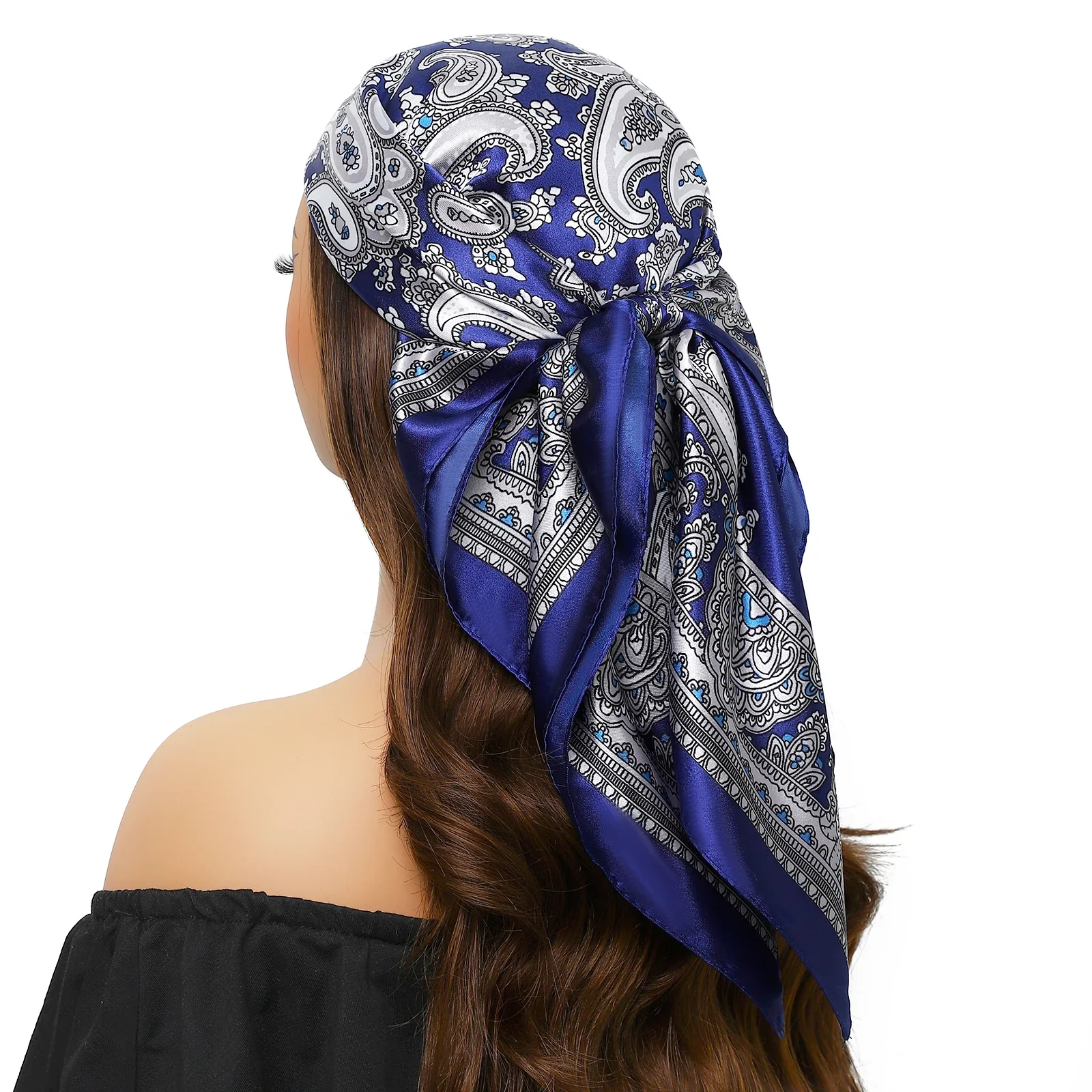 Silk Satin Square Head Scarf - Image 20