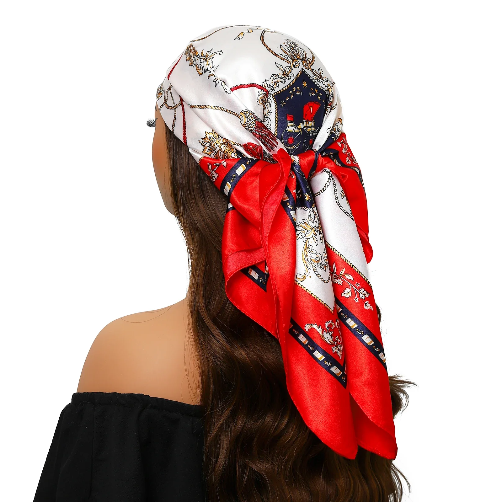 Silk Satin Square Head Scarf - Image 21