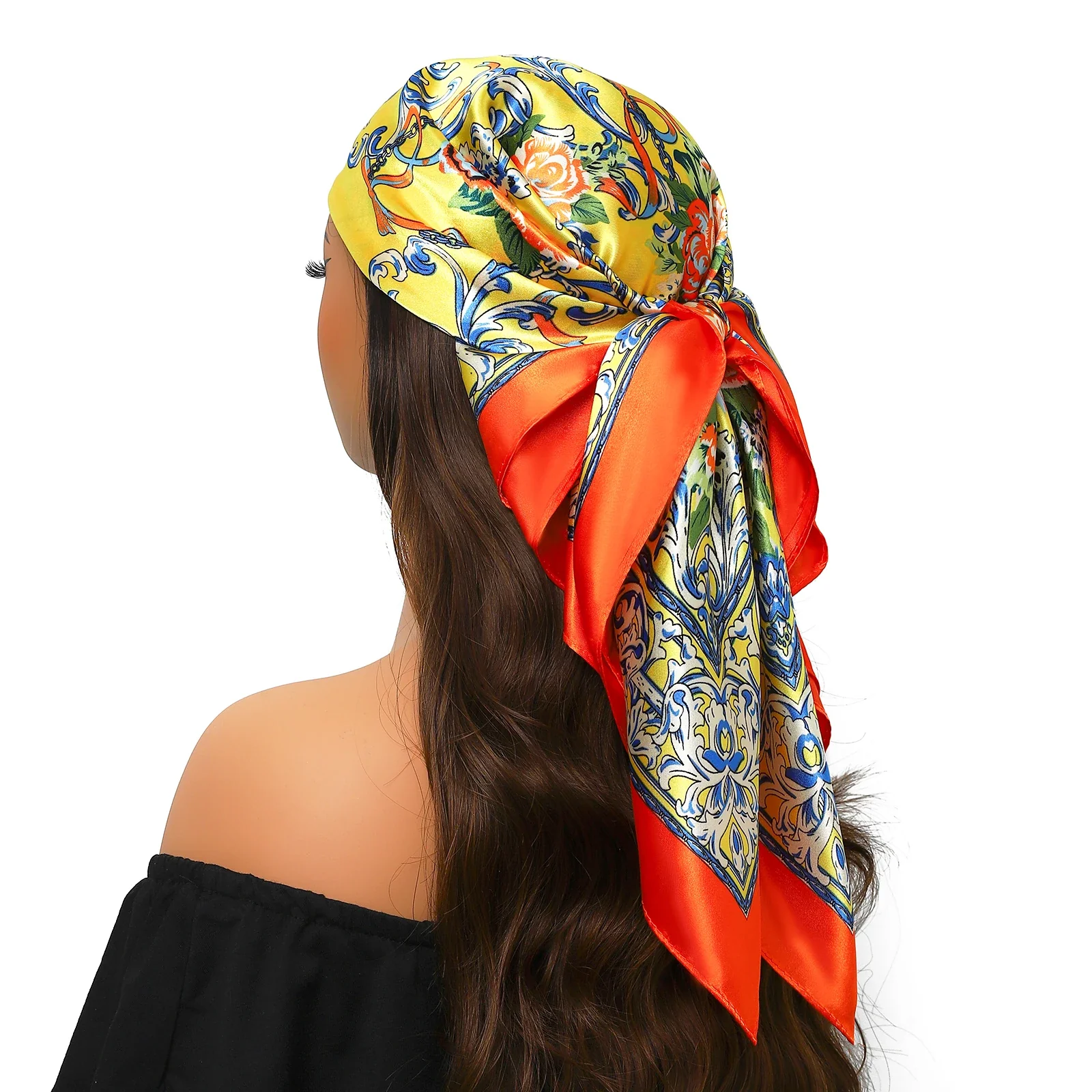 Silk Satin Square Head Scarf - Image 26