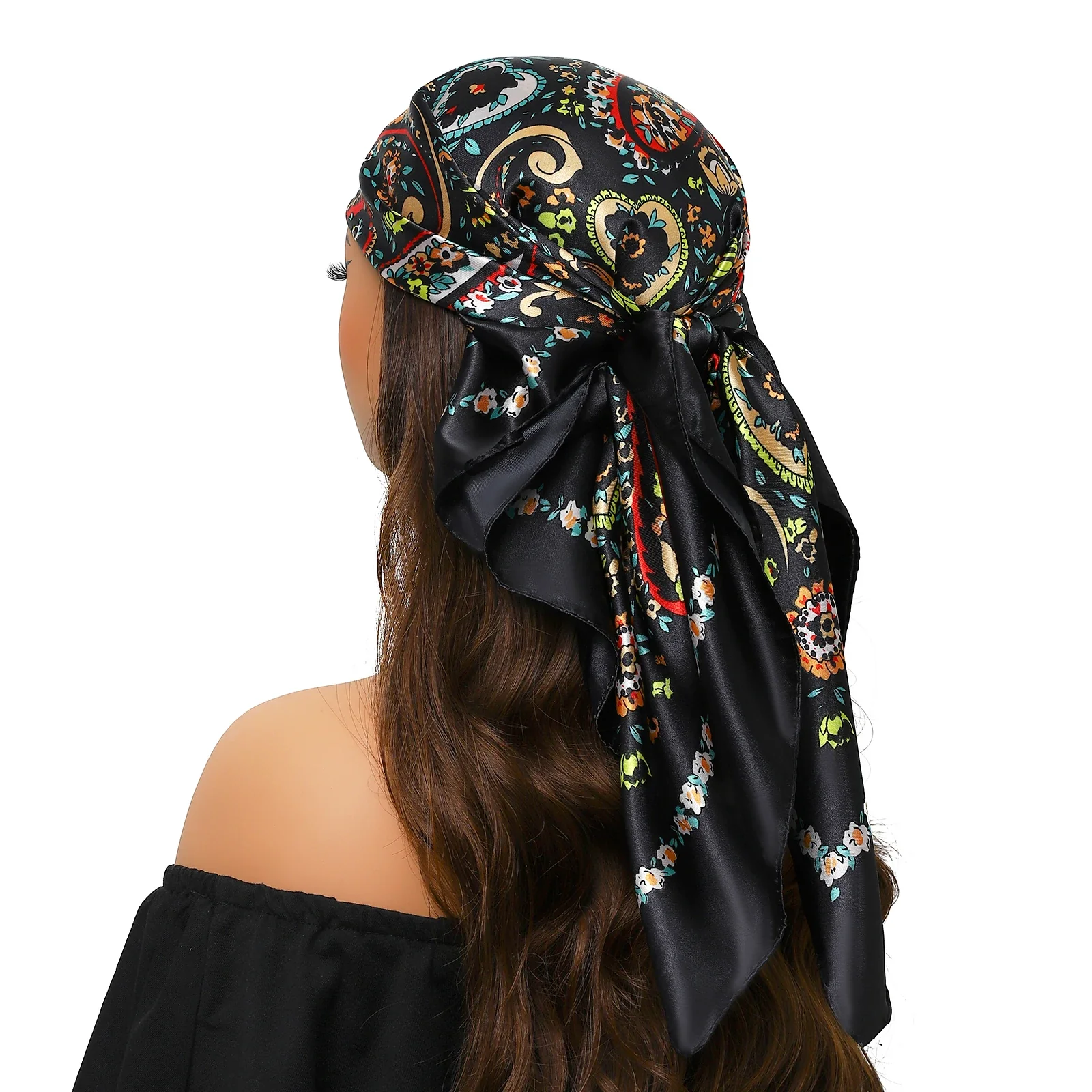 Silk Satin Square Head Scarf - Image 29