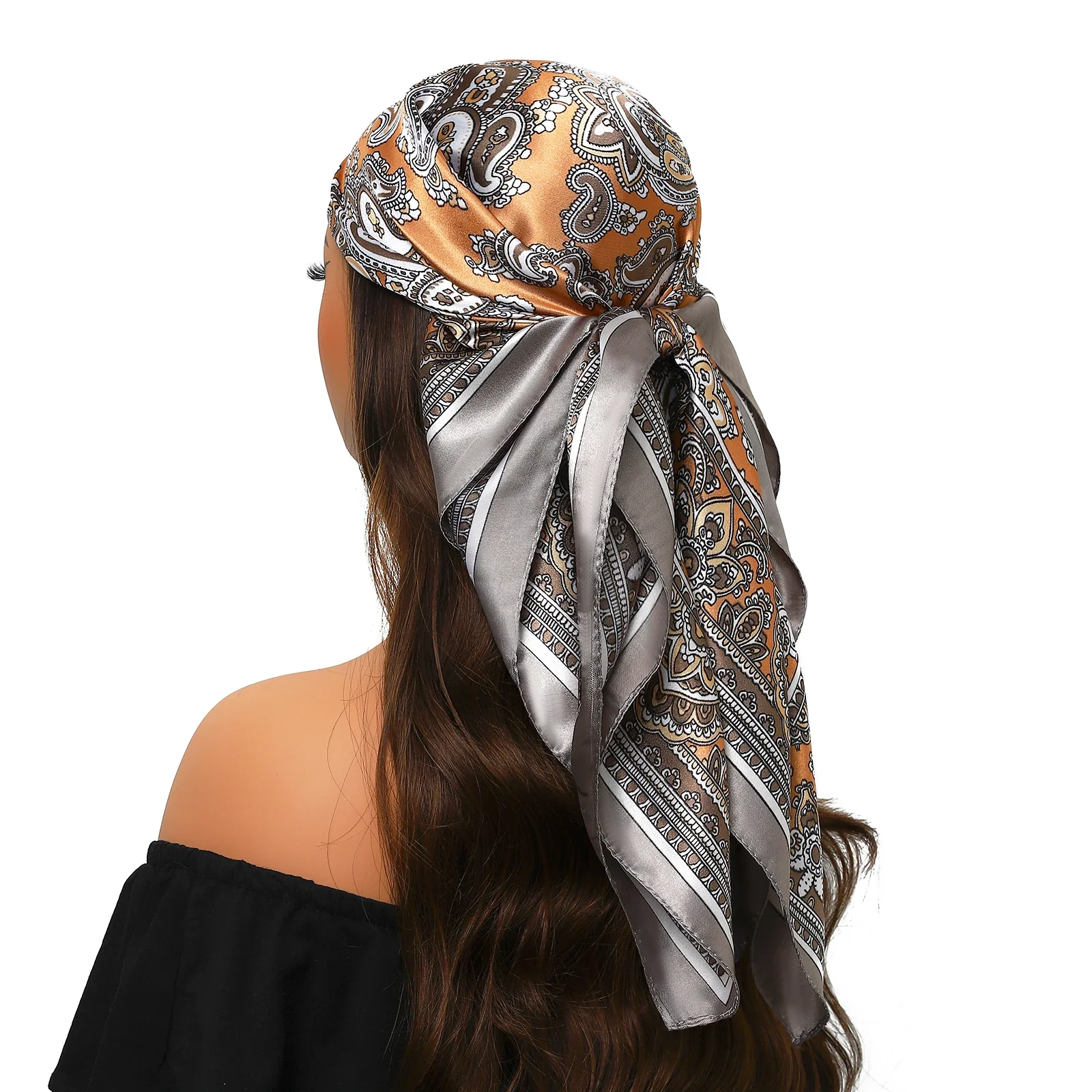 Silk Satin Square Head Scarf - Image 41