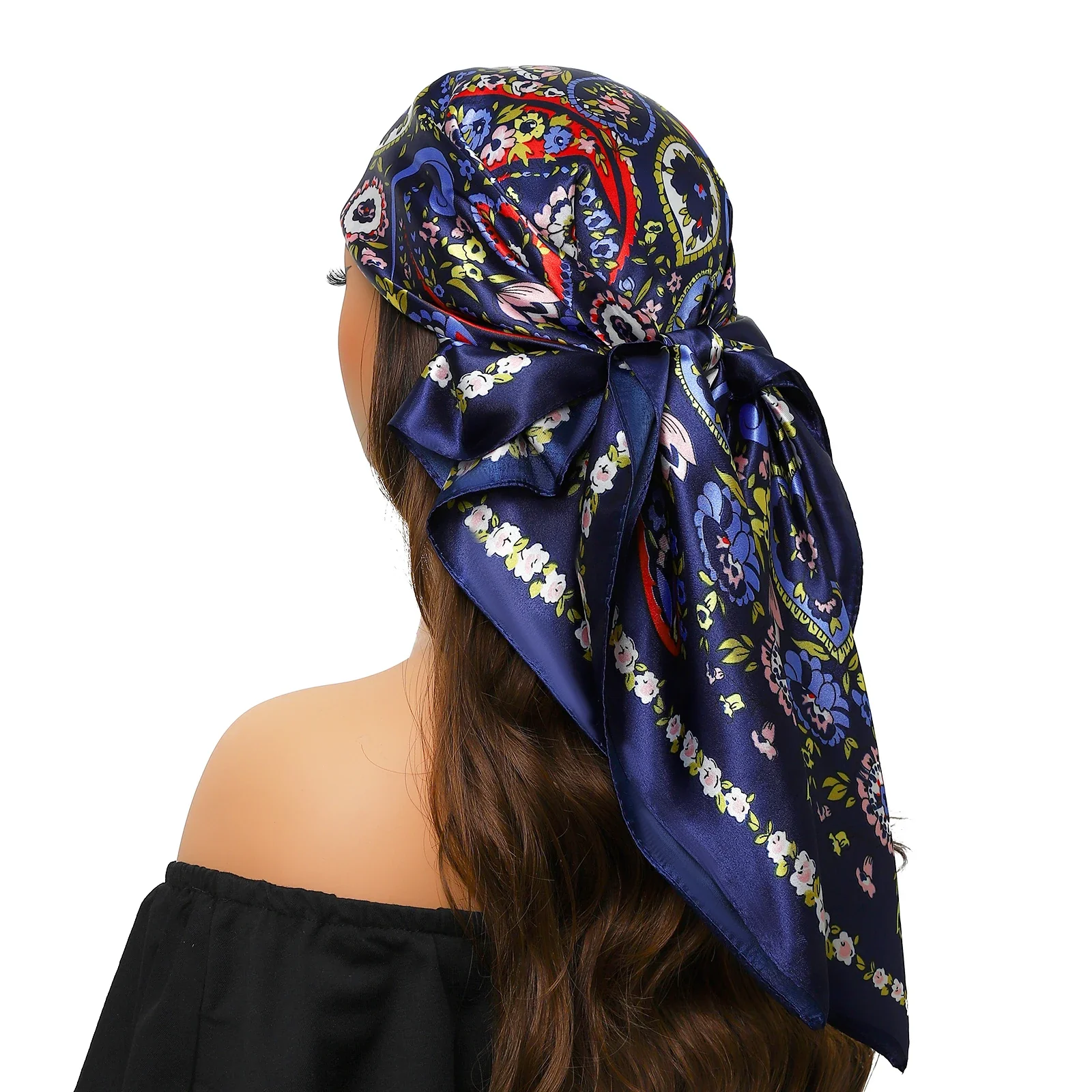 Silk Satin Square Head Scarf - Image 43
