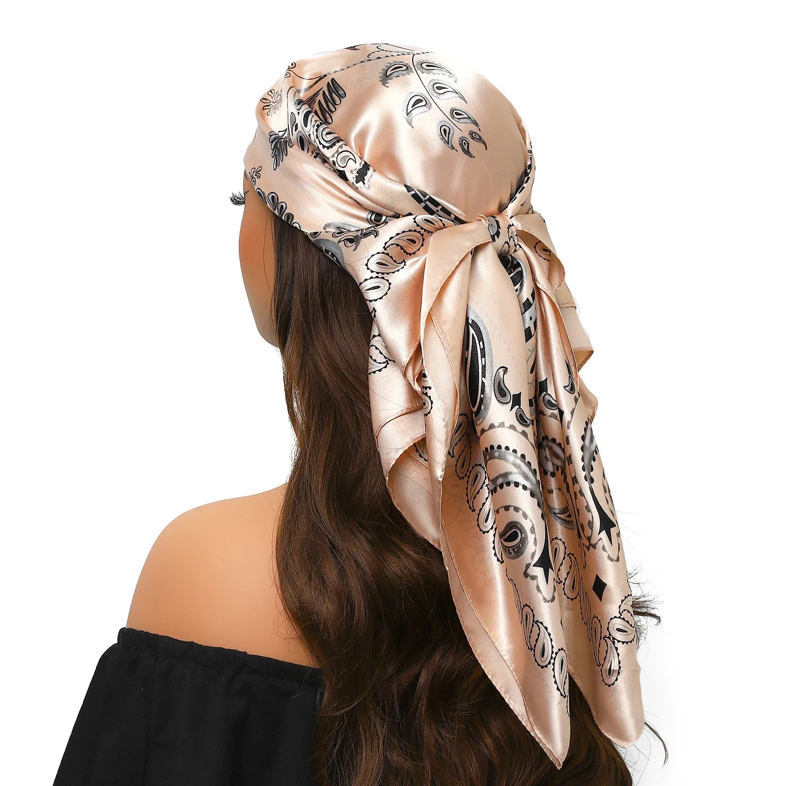 Silk Satin Square Head Scarf - Image 44