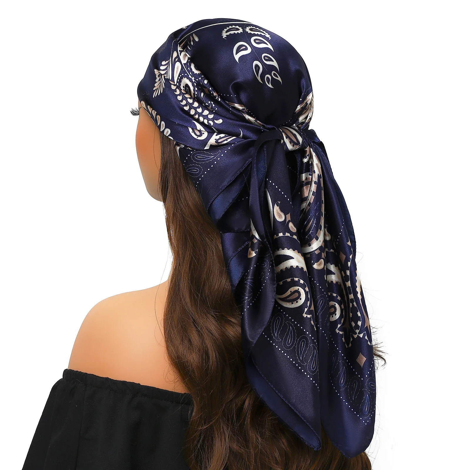Silk Satin Square Head Scarf - Image 47
