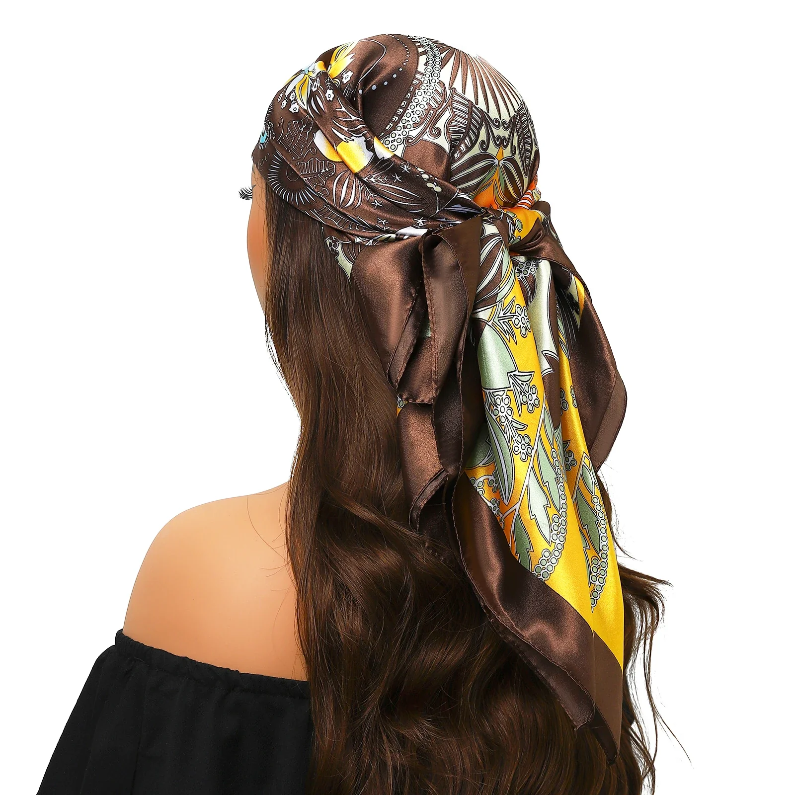 Silk Satin Square Head Scarf - Image 49
