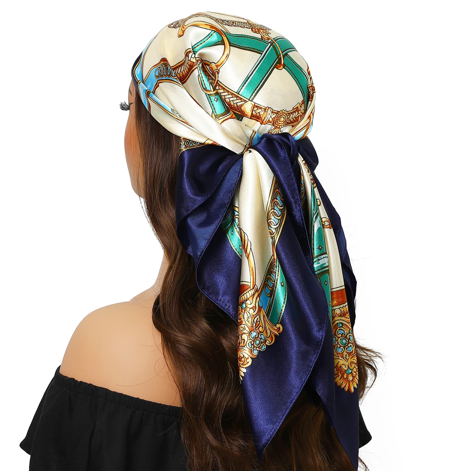 Silk Satin Square Head Scarf - Image 53
