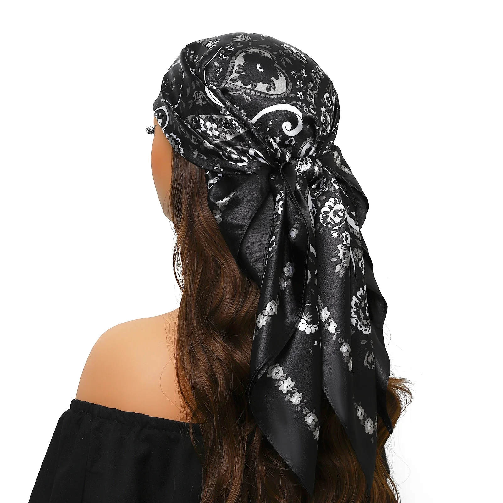 Silk Satin Square Head Scarf - Image 6