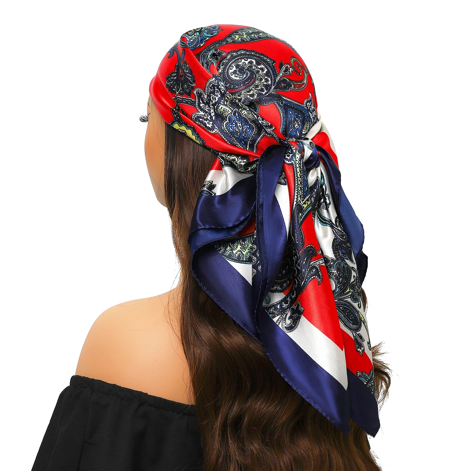 Silk Satin Square Head Scarf - Image 64