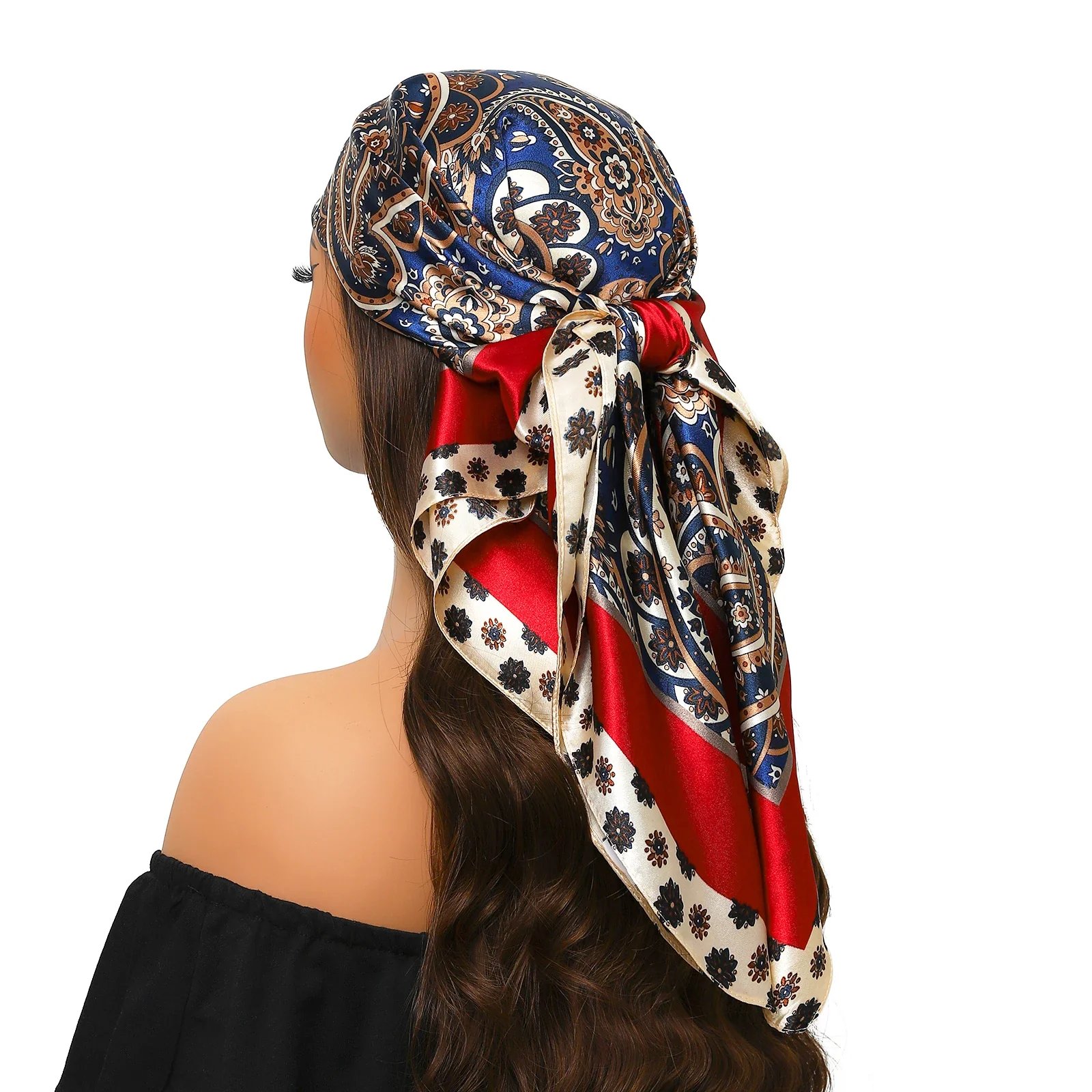 Silk Satin Square Head Scarf - Image 68