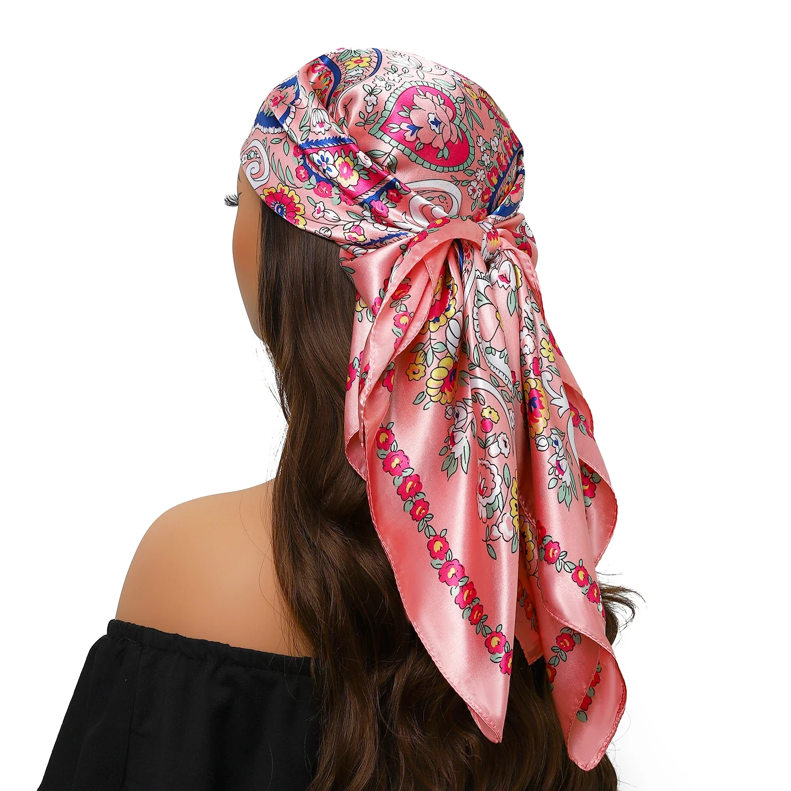 Silk Satin Square Head Scarf - Image 7