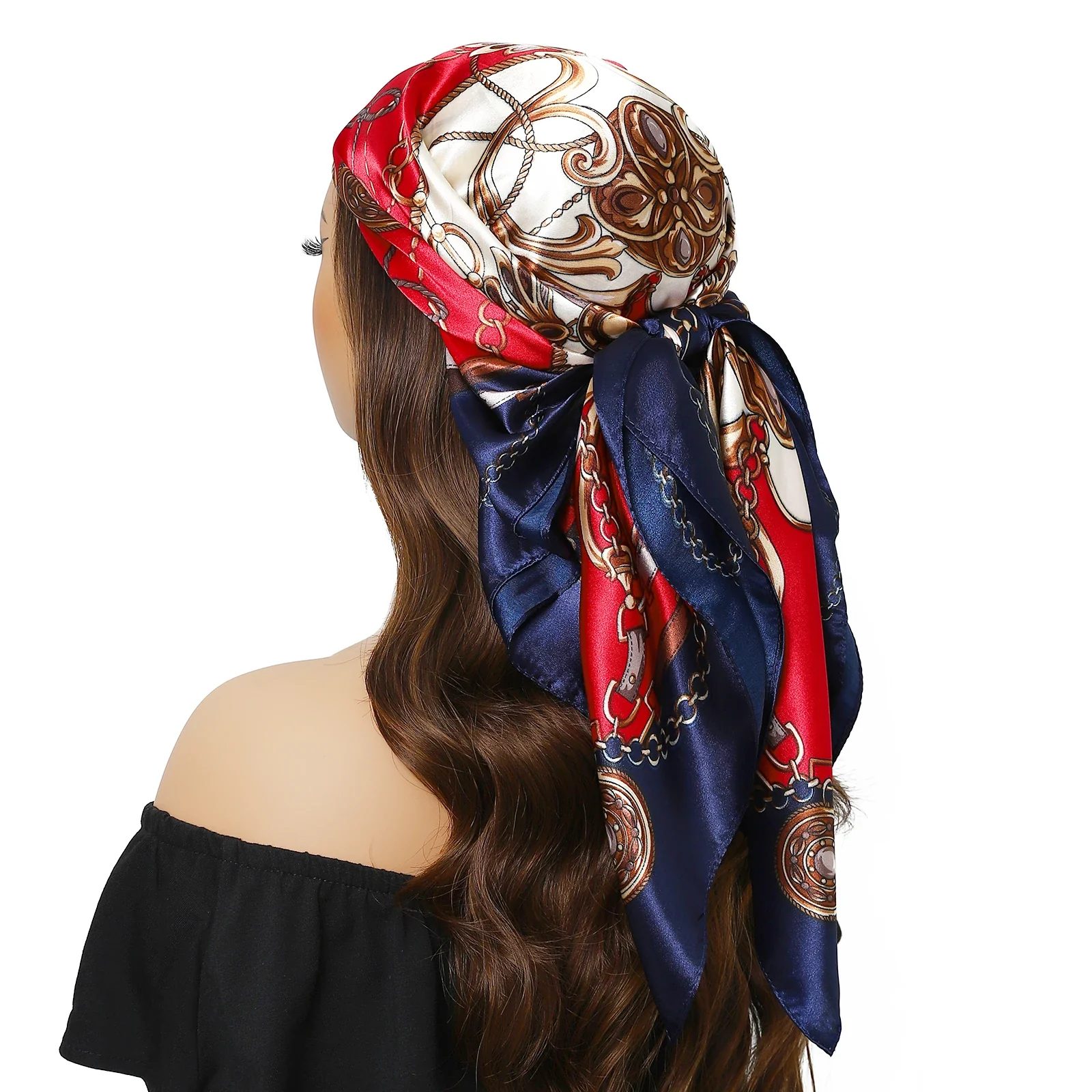 Silk Satin Square Head Scarf - Image 8