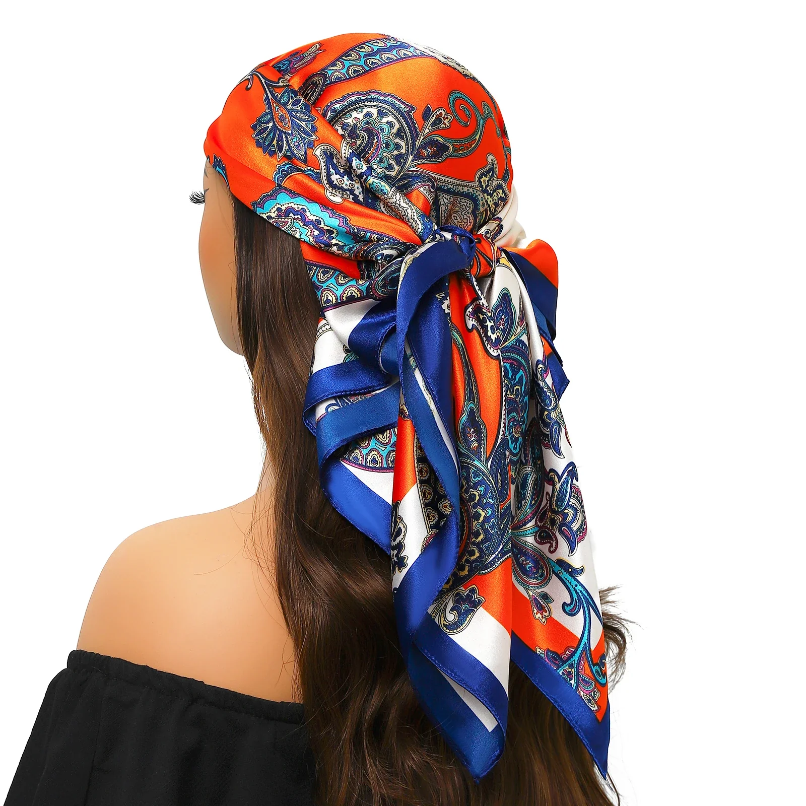 Silk Satin Square Head Scarf - Image 9