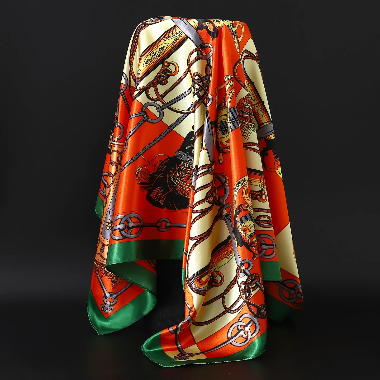 Satin Silk Square Head Scarf (90cm x 90cm) - Image 12
