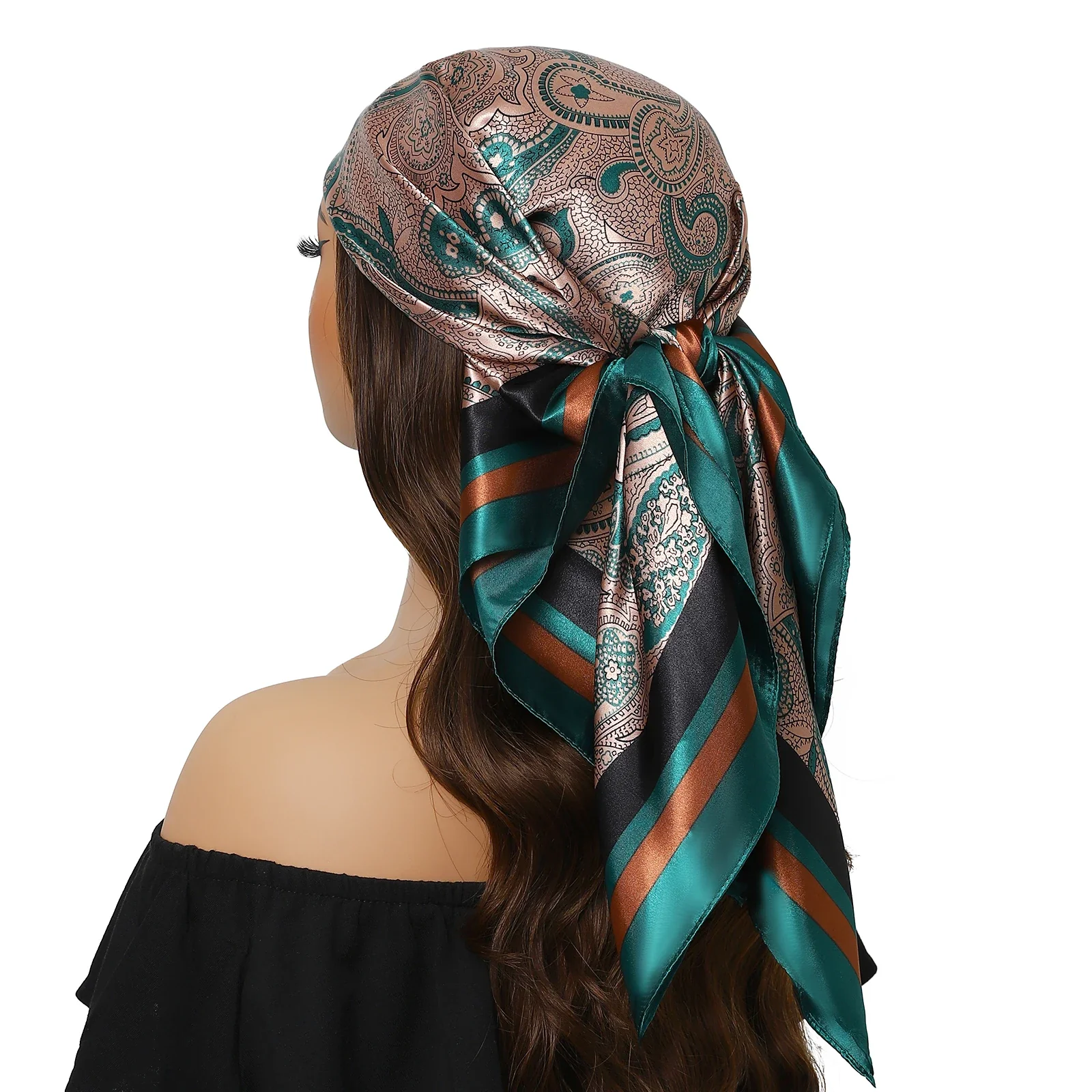 Satin Silk Square Head Scarf (90cm x 90cm) - Image 13