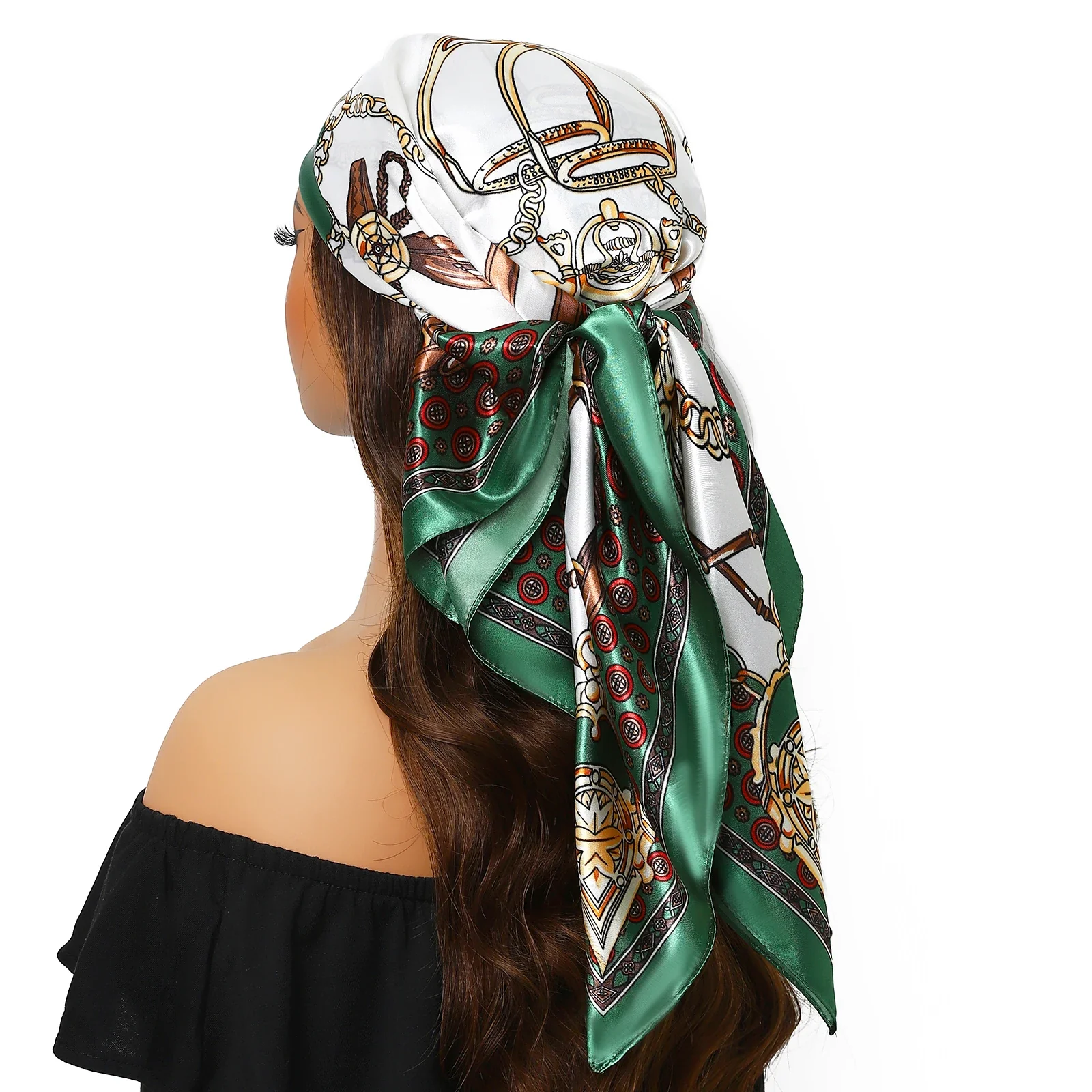 Satin Silk Square Head Scarf (90cm x 90cm) - Image 14
