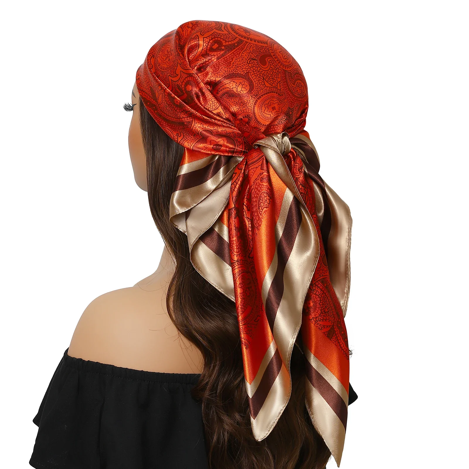 Satin Silk Square Head Scarf (90cm x 90cm) - Image 19
