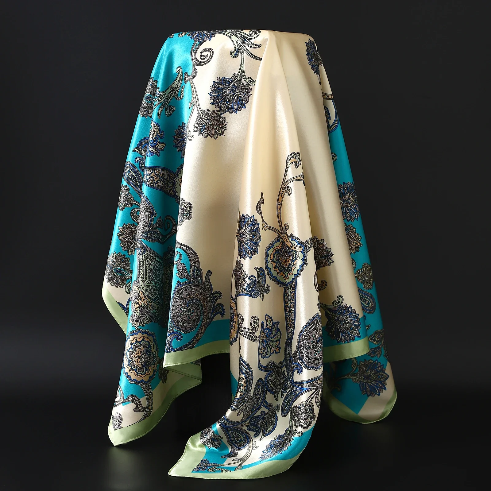 Satin Silk Square Head Scarf (90cm x 90cm) - Image 20