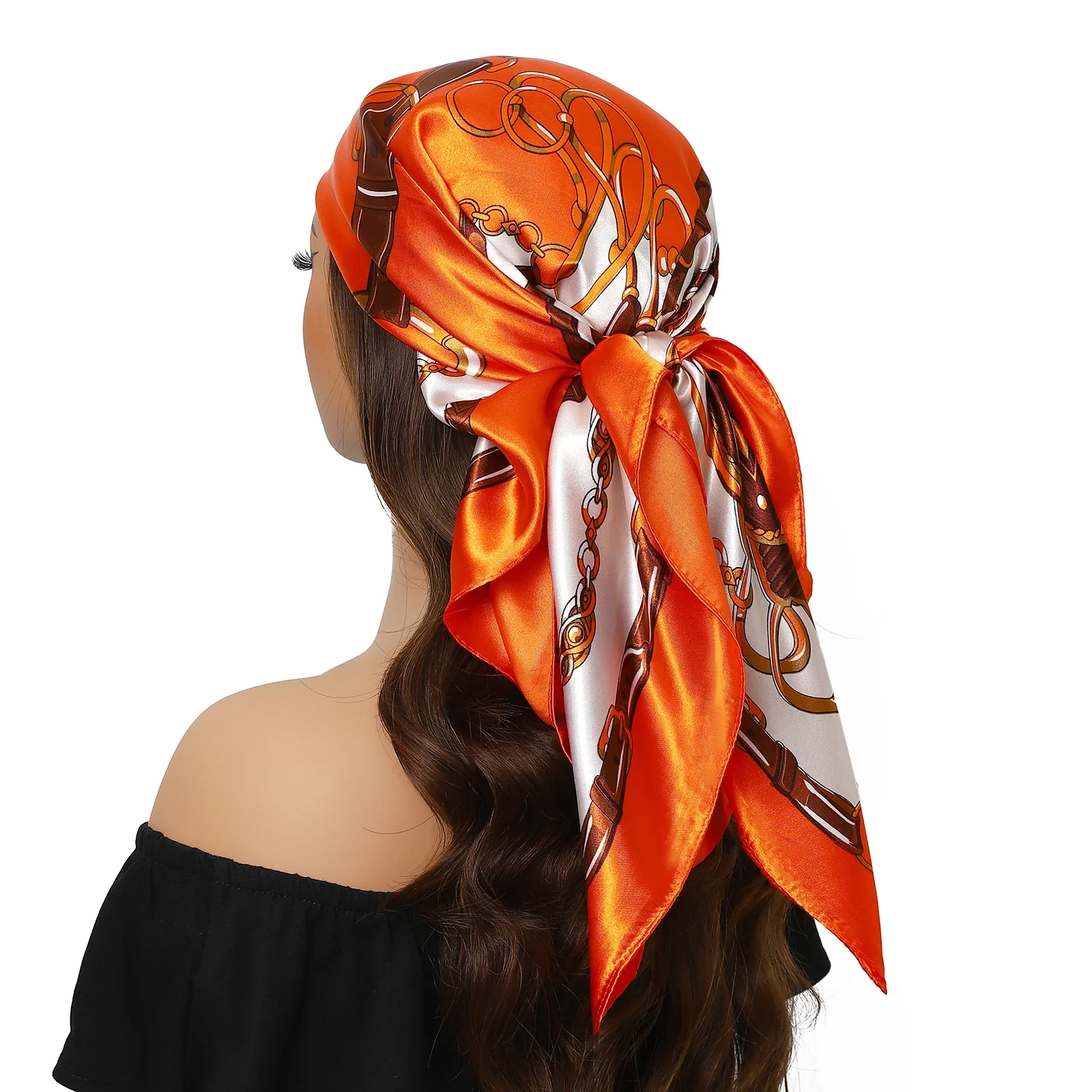 Satin Silk Square Head Scarf (90cm x 90cm) - Image 21
