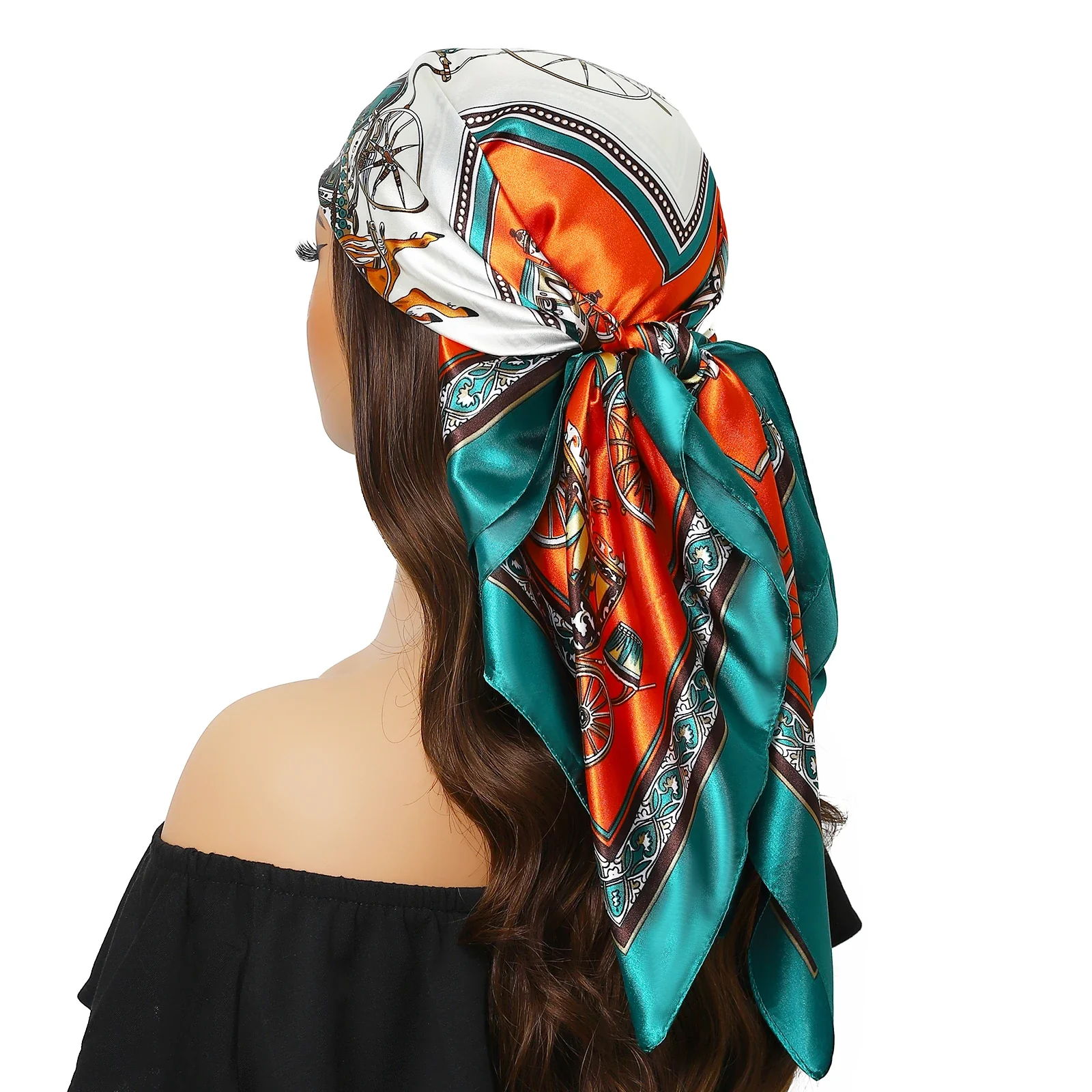 Satin Silk Square Head Scarf (90cm x 90cm) - Image 22