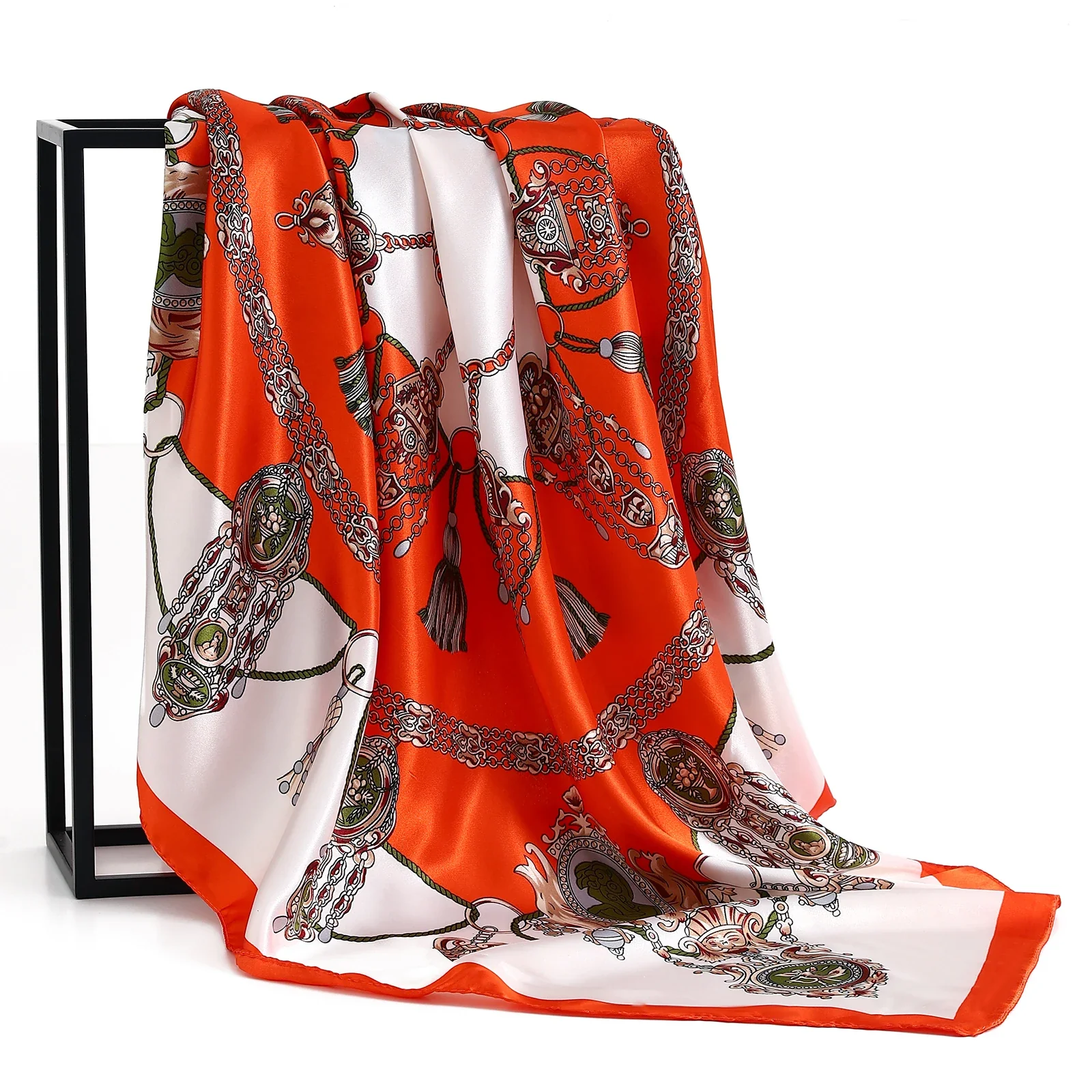Satin Silk Square Head Scarf (90cm x 90cm) - Image 24