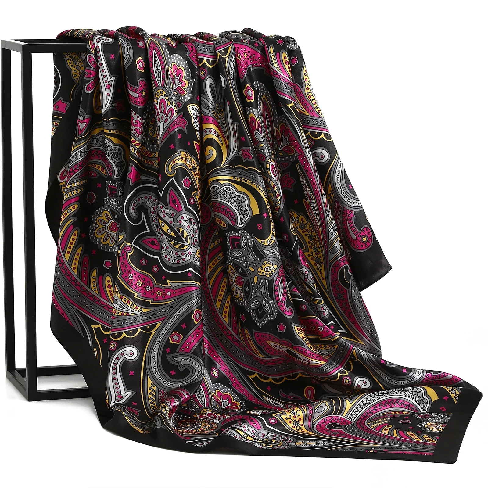 Satin Silk Square Head Scarf (90cm x 90cm) - Image 25