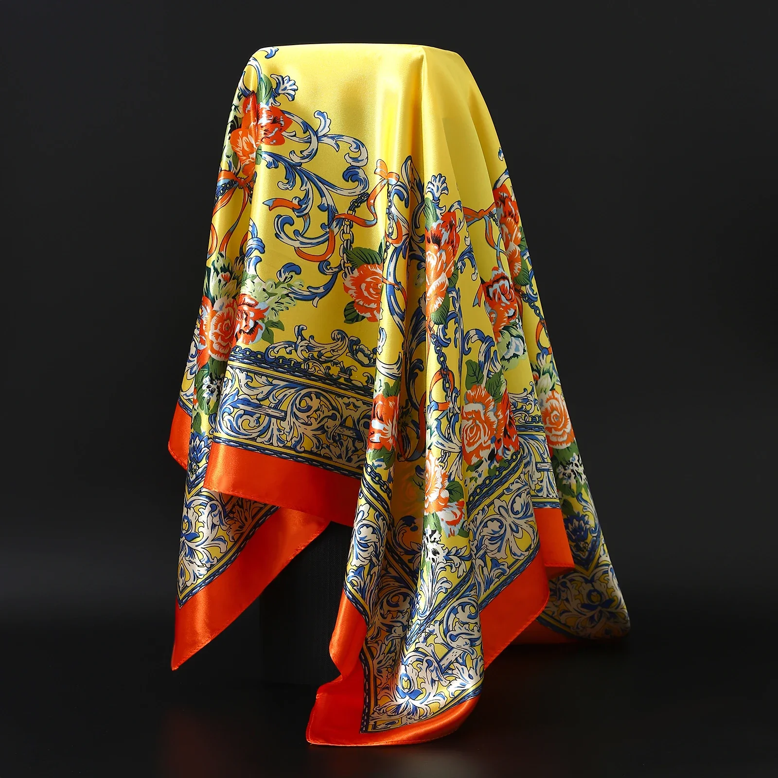 Satin Silk Square Head Scarf (90cm x 90cm) - Image 26