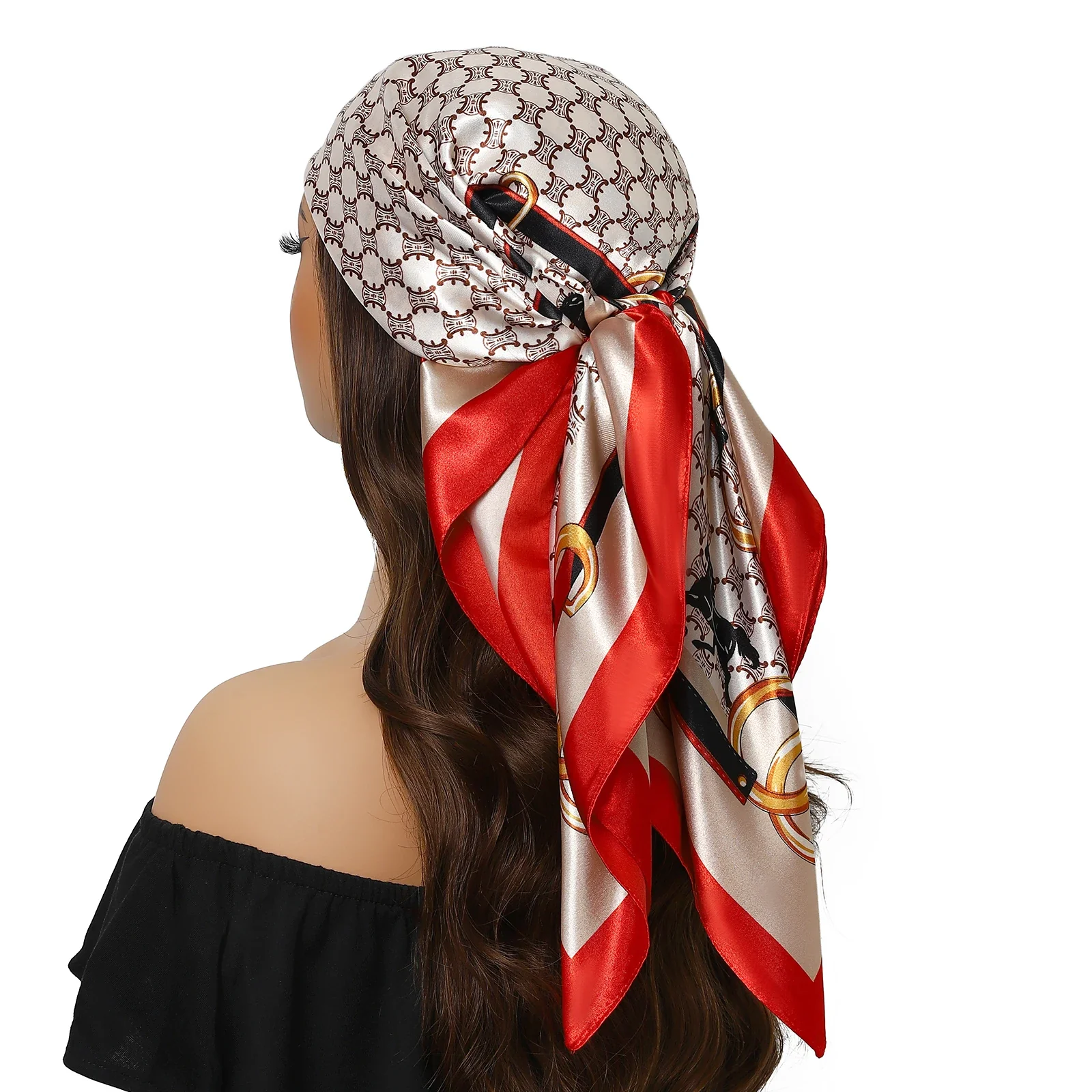 Satin Silk Square Head Scarf (90cm x 90cm) - Image 28
