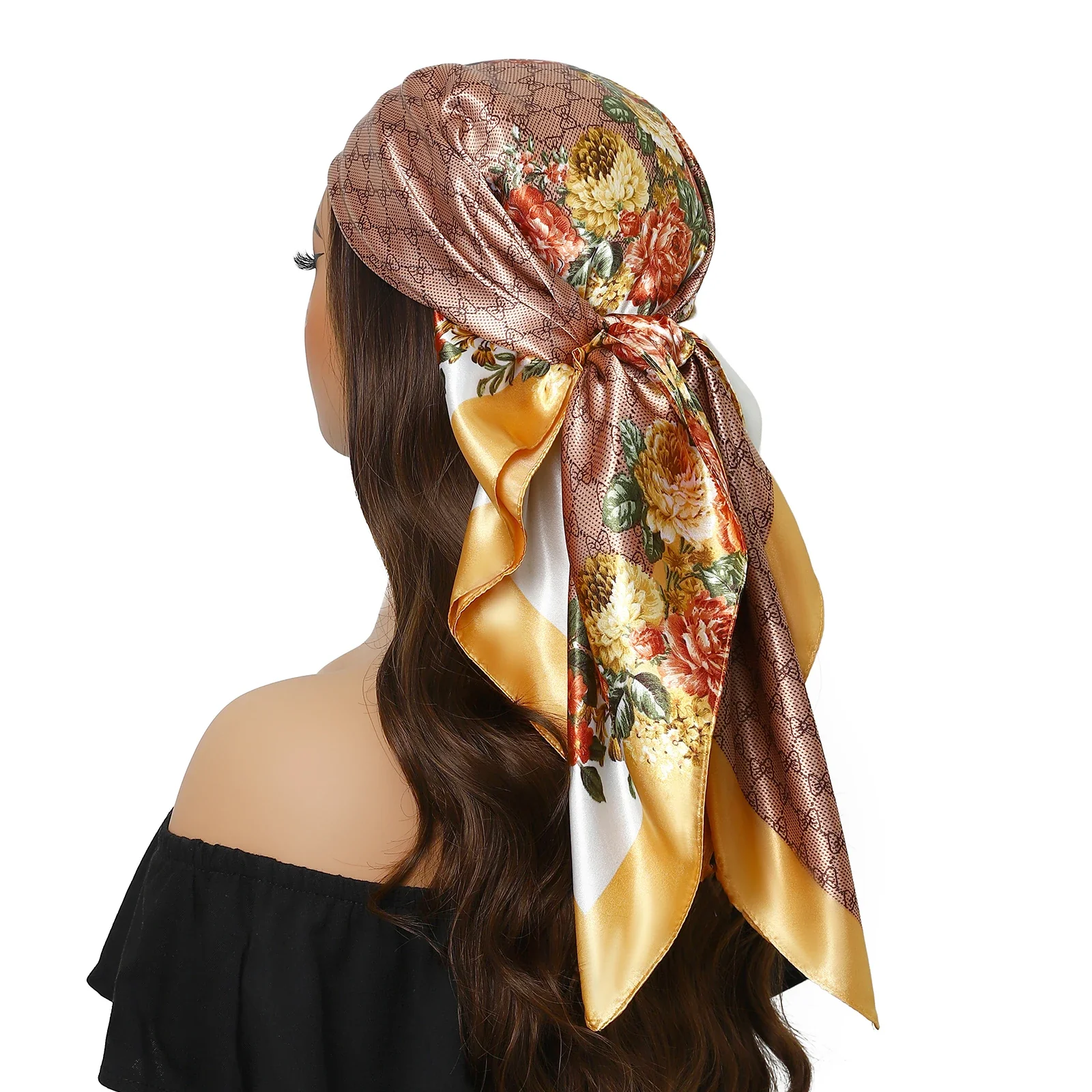 Satin Silk Square Head Scarf (90cm x 90cm) - Image 29