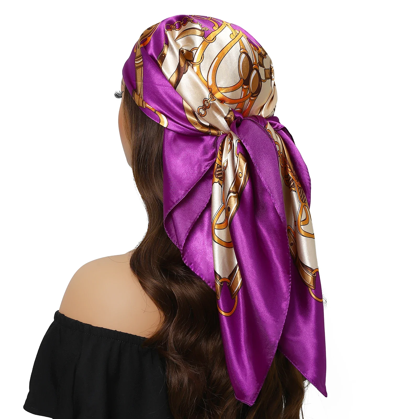 Satin Silk Square Head Scarf (90cm x 90cm) - Image 3
