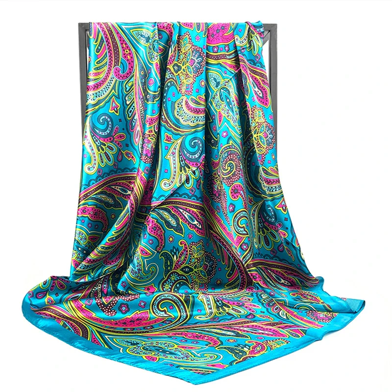 Satin Silk Square Head Scarf (90cm x 90cm) - Image 31