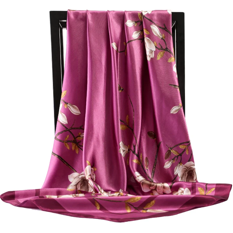 Satin Silk Square Head Scarf (90cm x 90cm) - Image 35