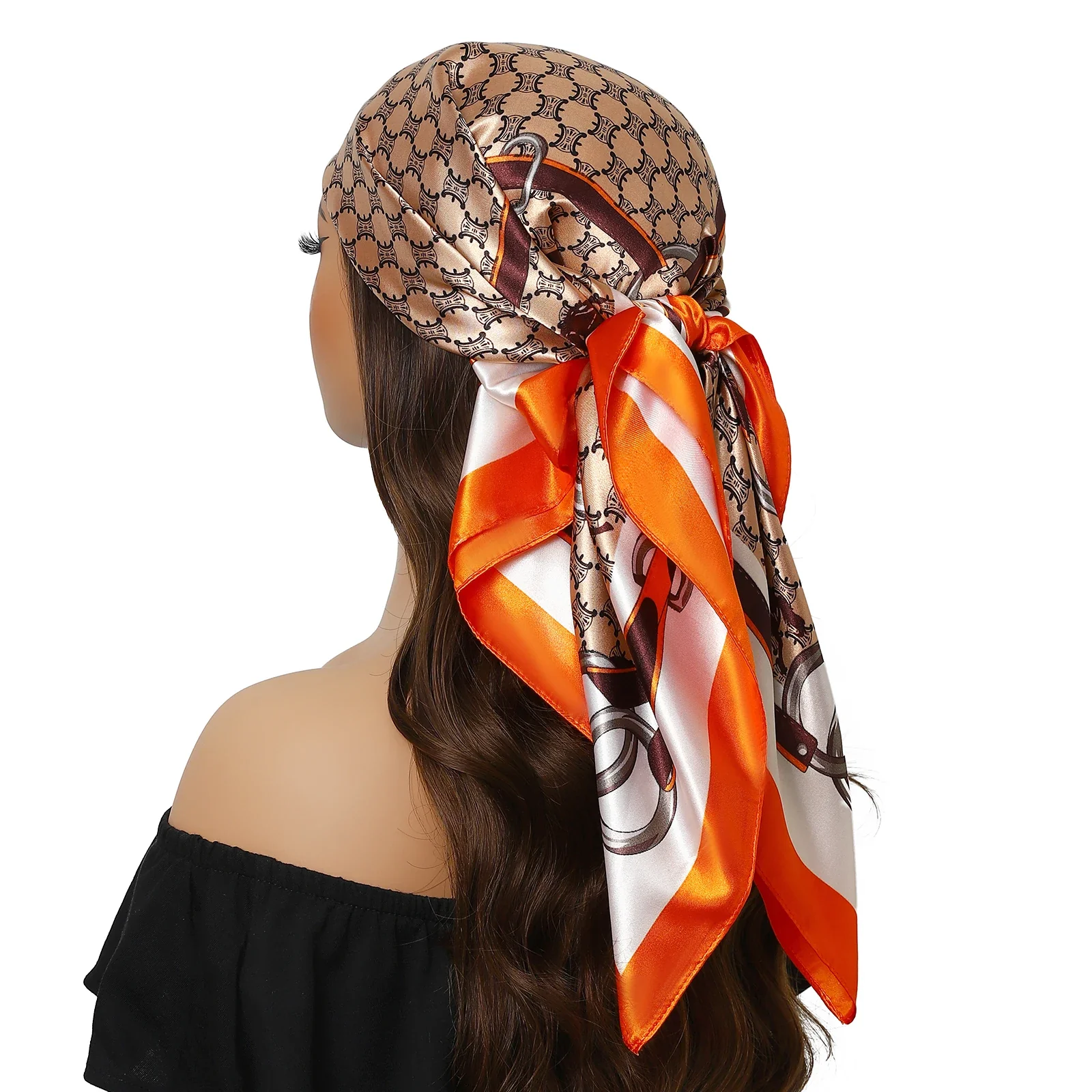 Satin Silk Square Head Scarf (90cm x 90cm) - Image 37