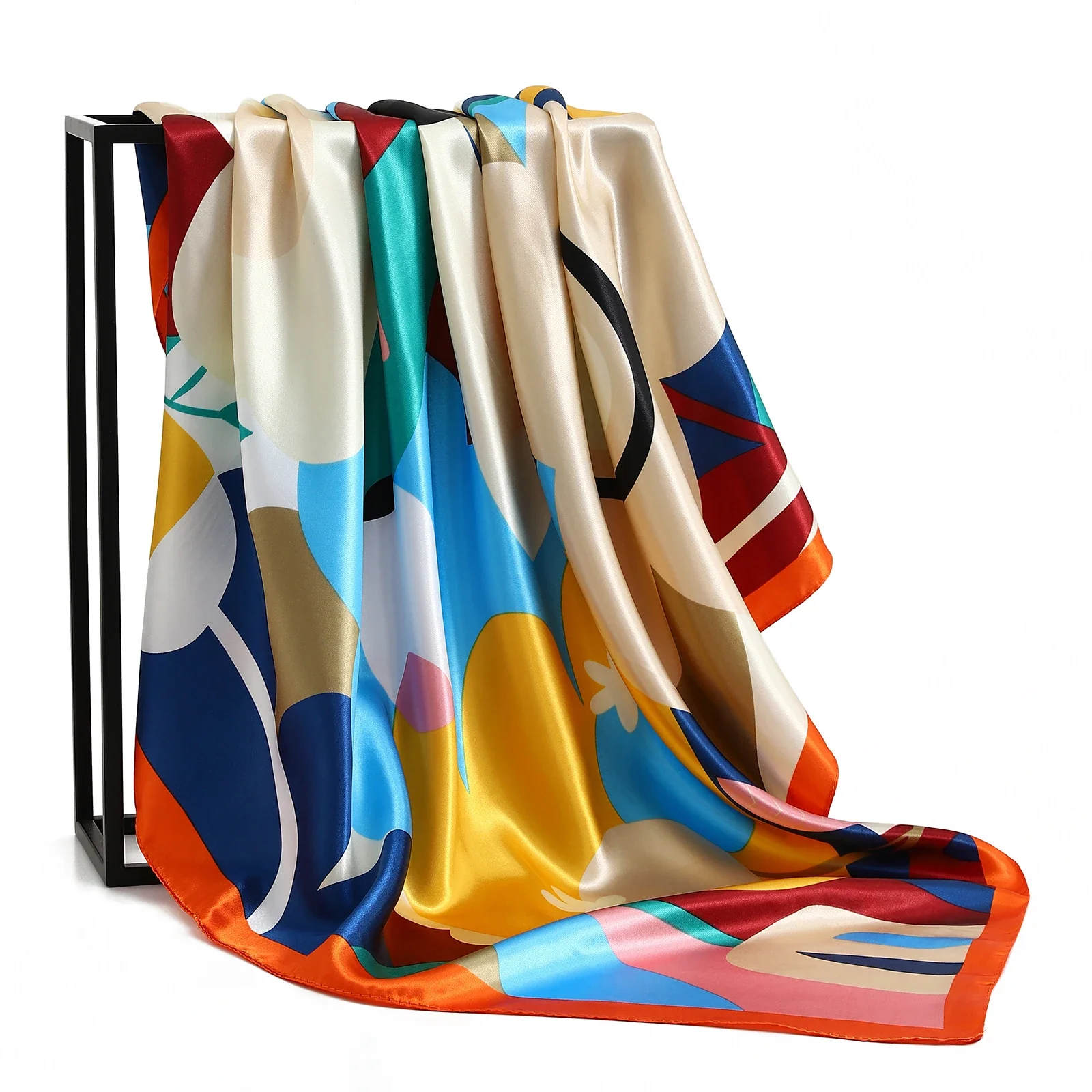 Satin Silk Square Head Scarf (90cm x 90cm) - Image 4