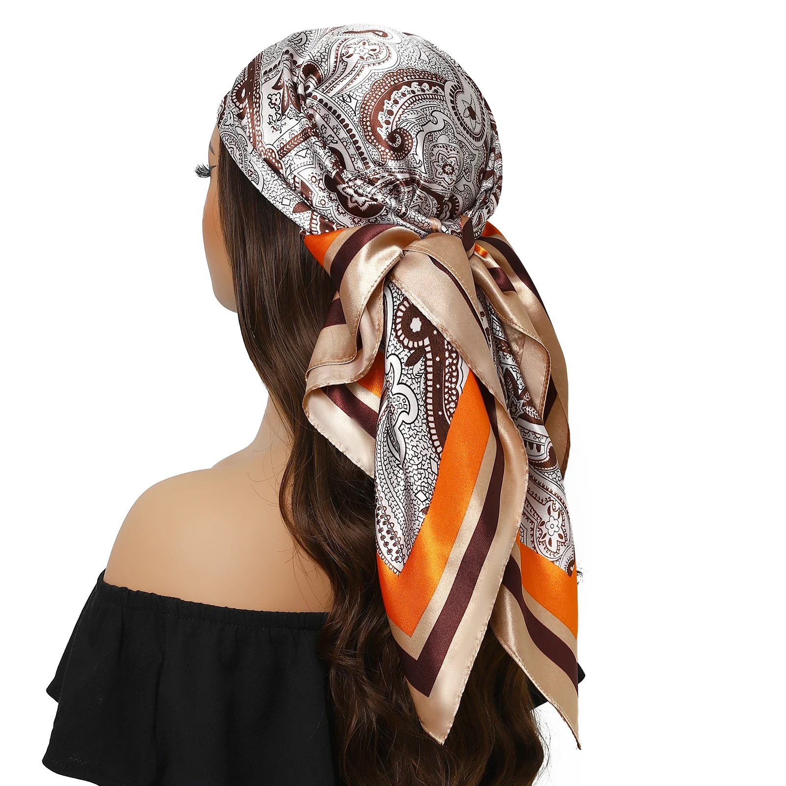 Satin Silk Square Head Scarf (90cm x 90cm) - Image 40